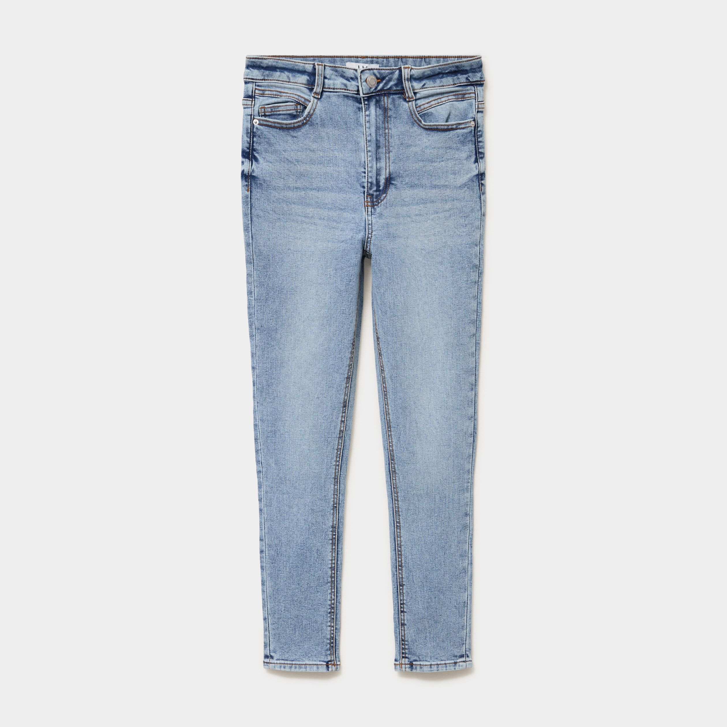 Jeans skinny taille haute cropped denim double stone femme
