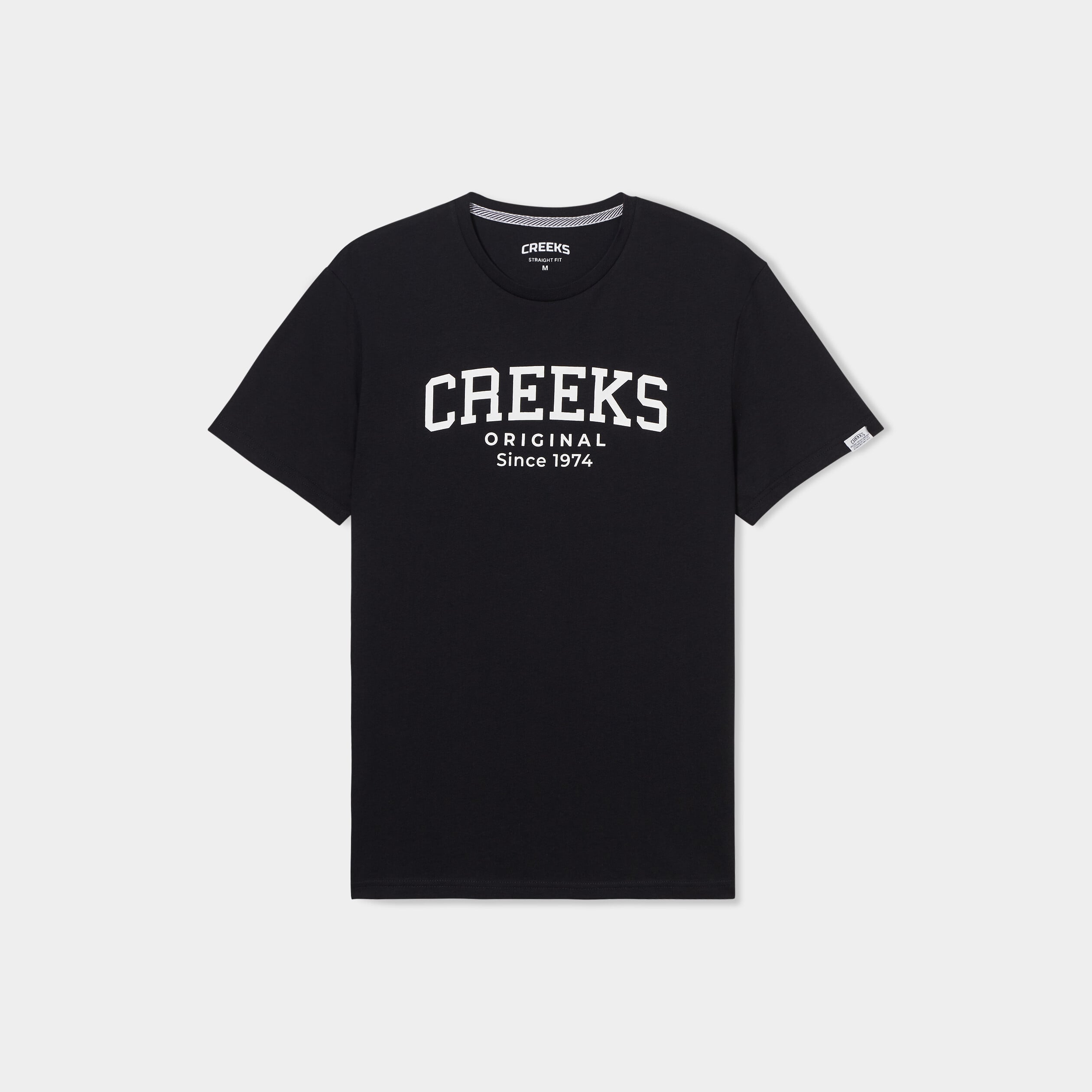 T-shirt manches courtes coton Creeks noir homme