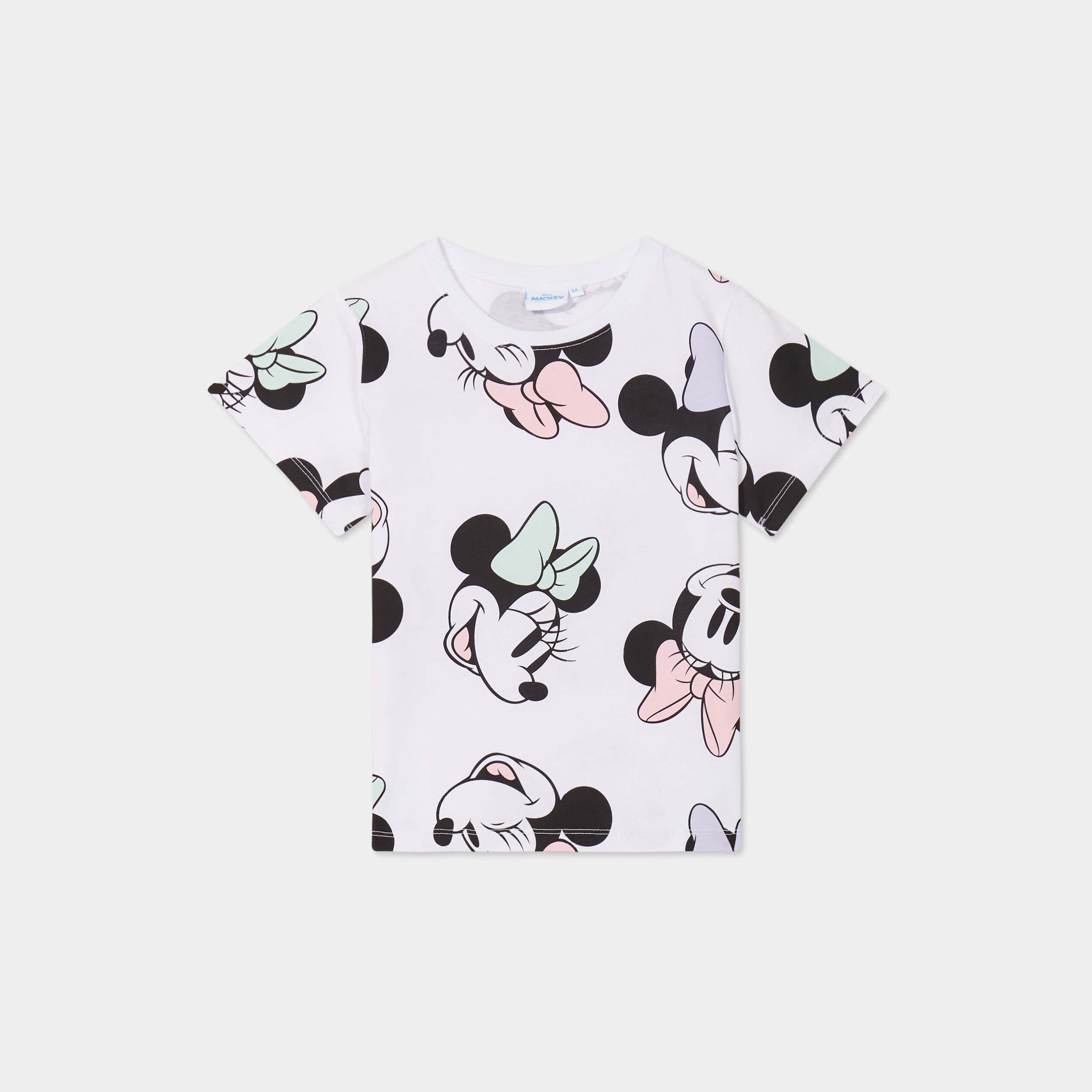 t shirt manches courtes coton minnie blanc fille T-shirt manches courtes coton Minnie blanc fille