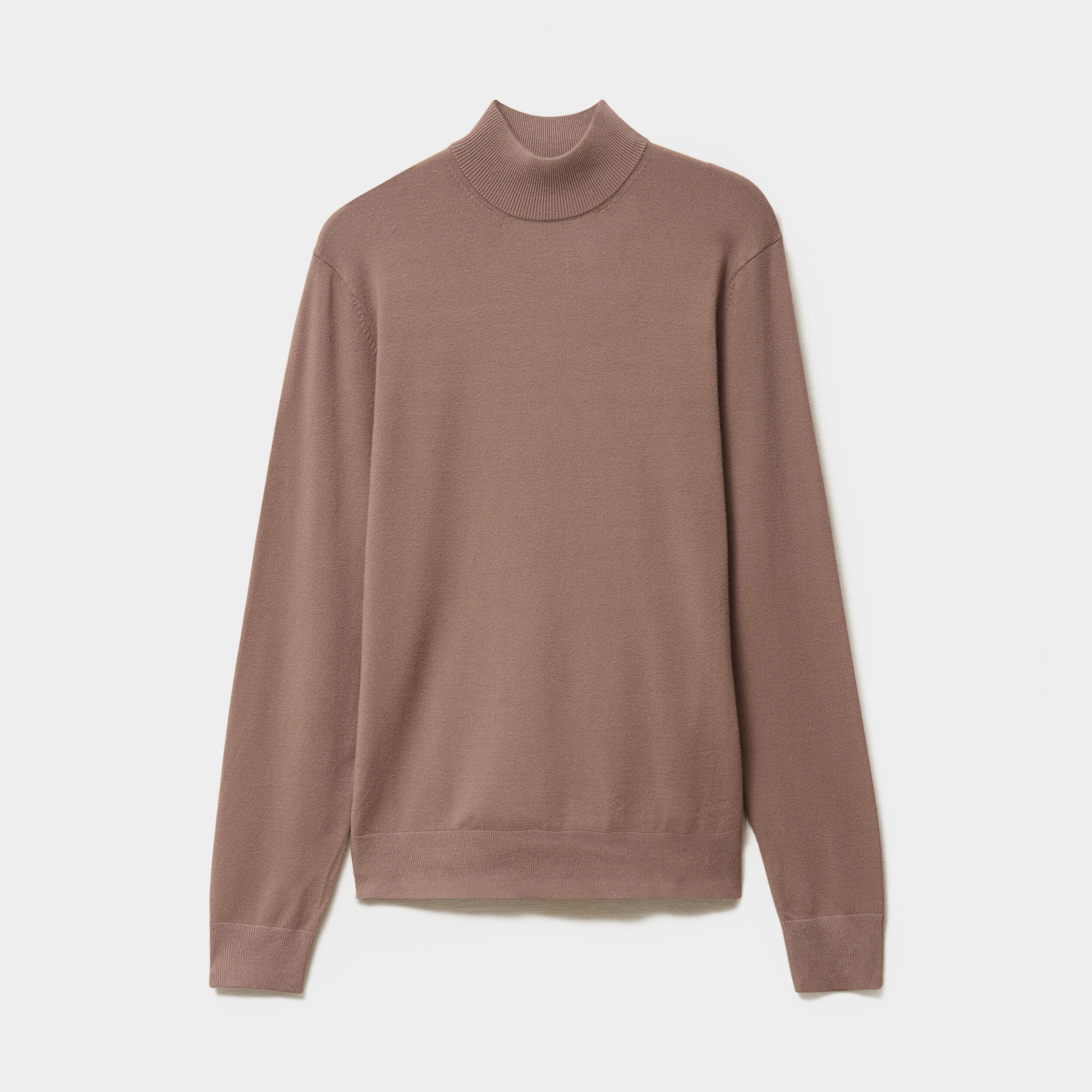 Pull col montant manches longues gris homme