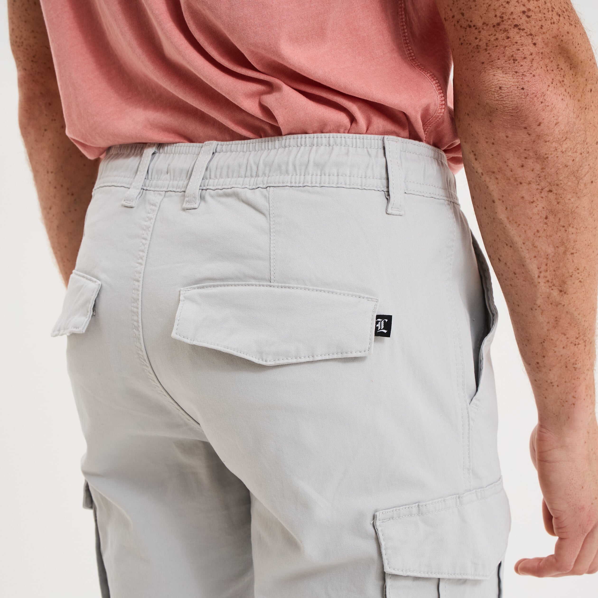 Pantalon cargo slim gris clair homme