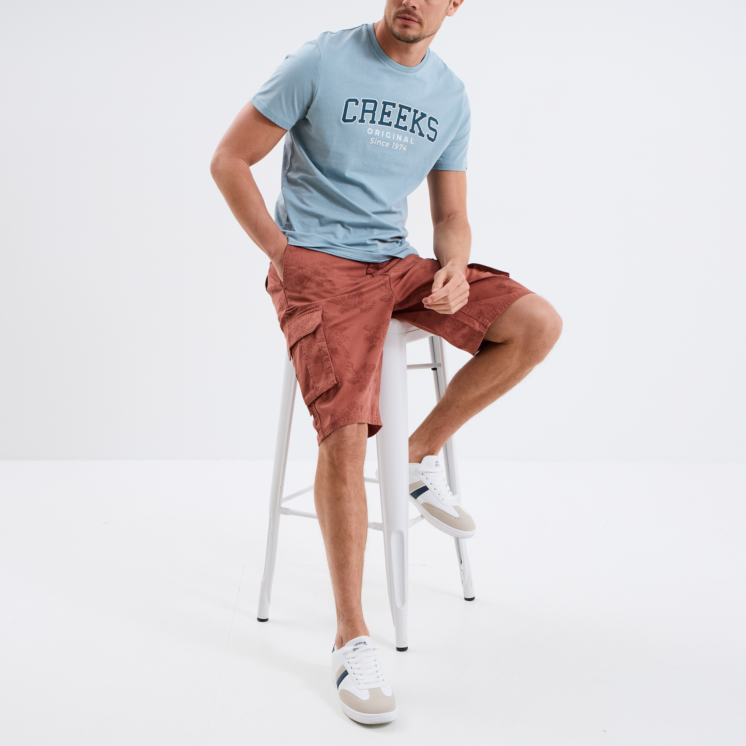 t shirt manches courtes coton gris homme T-shirt manches courtes coton gris homme