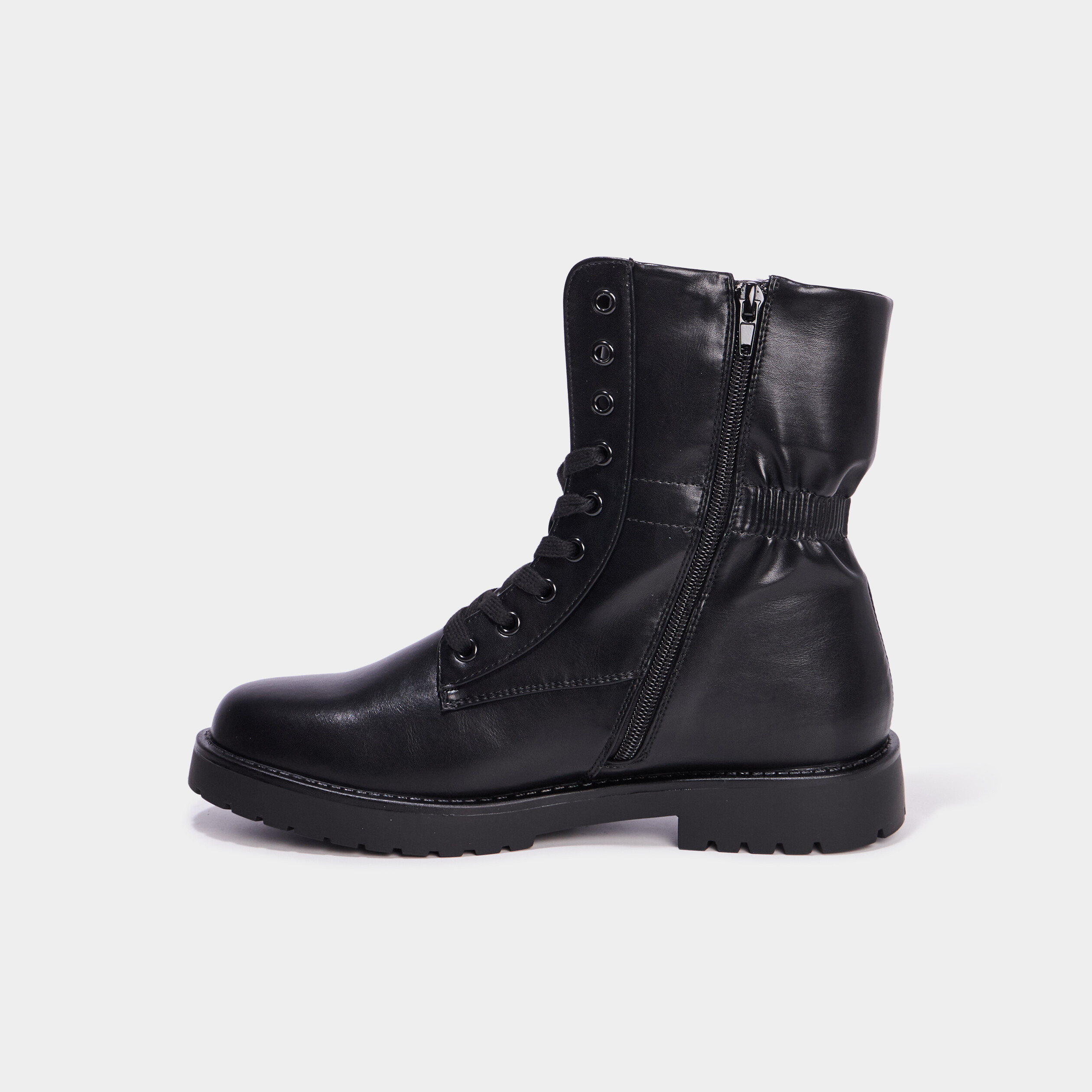 Boots élastiquées à lacets noir femme