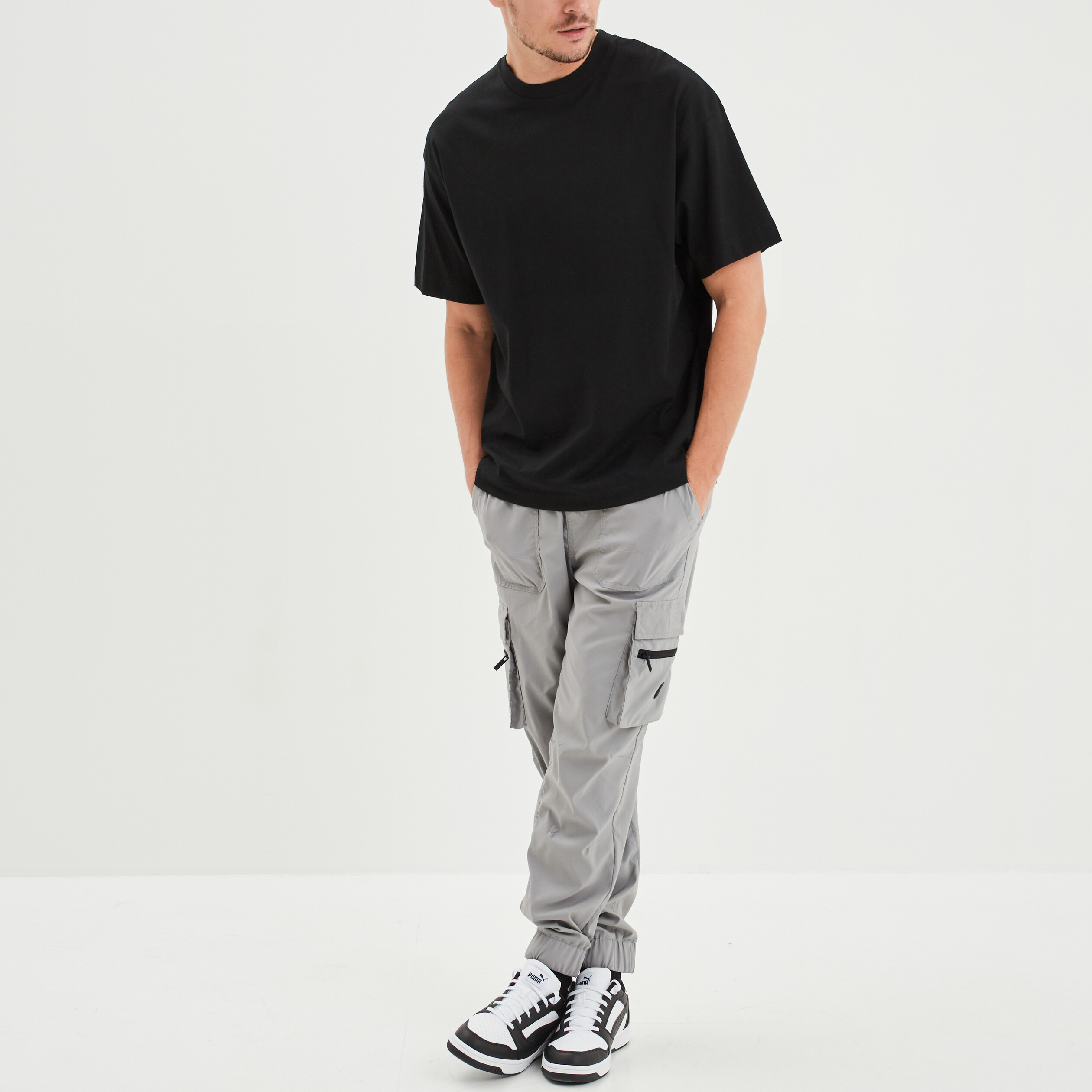 t shirt oversize manches courtes liberto noir homme T-shirt oversize manches courtes Liberto noir homme