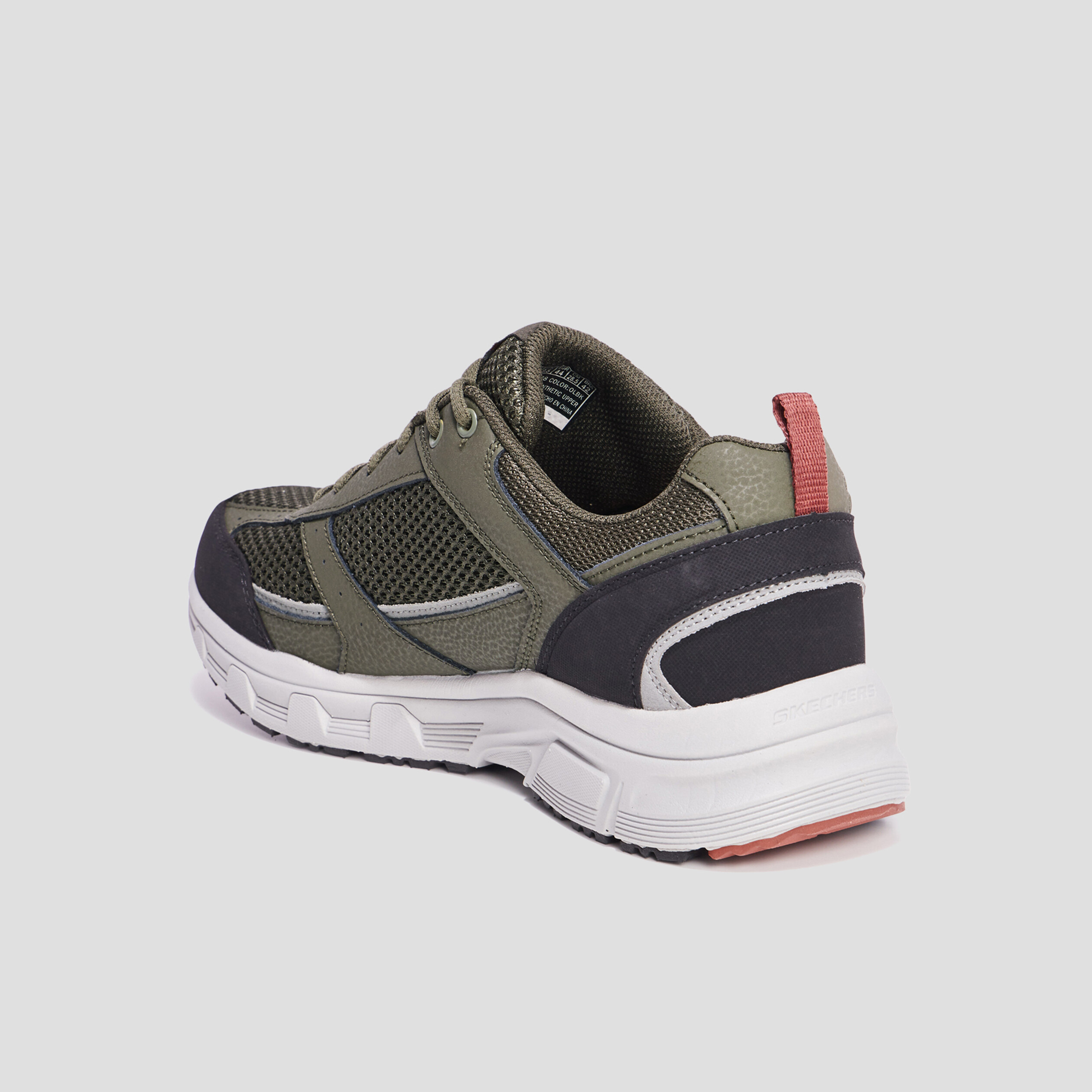 Baskets running mémoire forme Skechers vert kaki homme