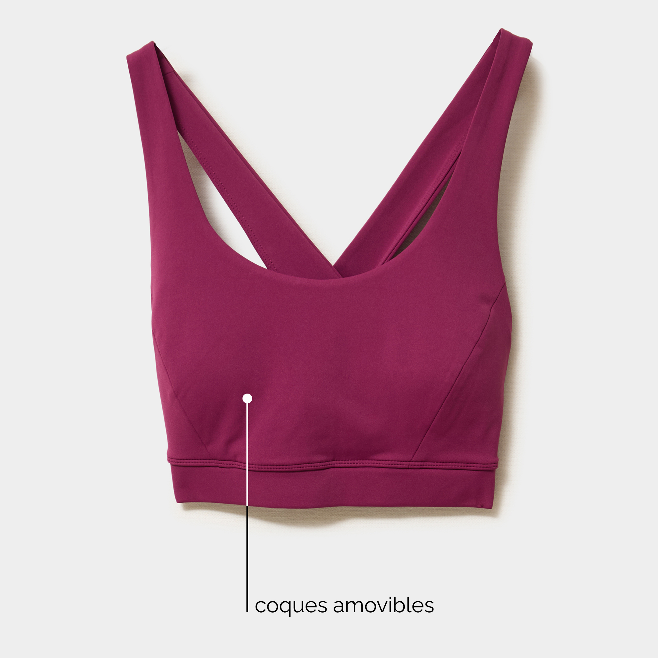 Brassi&egrave;re de sport ajust&eacute;e dos nageur violet fonc&eacute; femme
