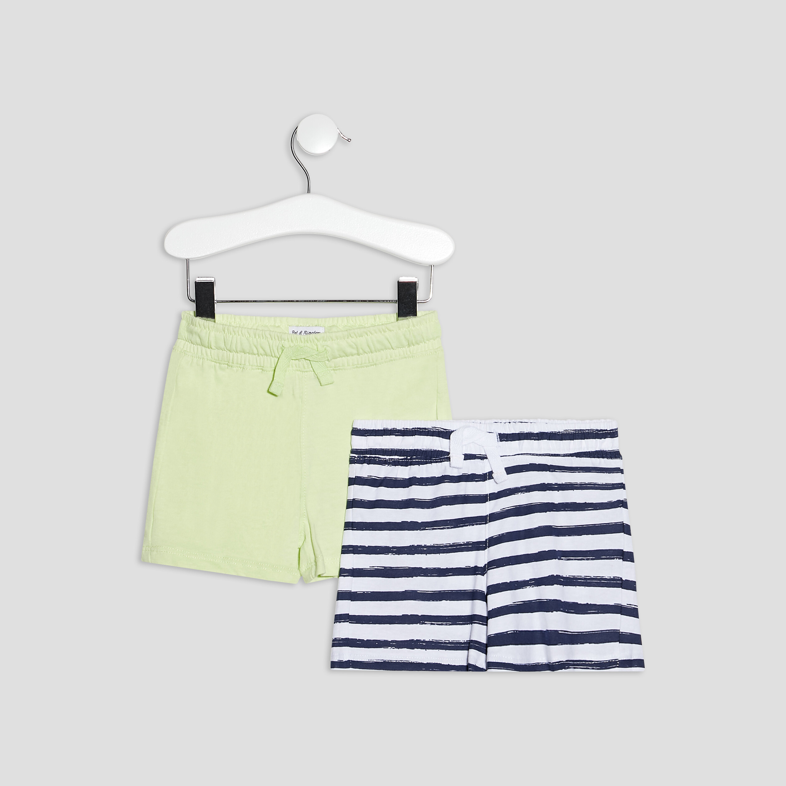 Lot 2 shorts vert anis bébé garçon