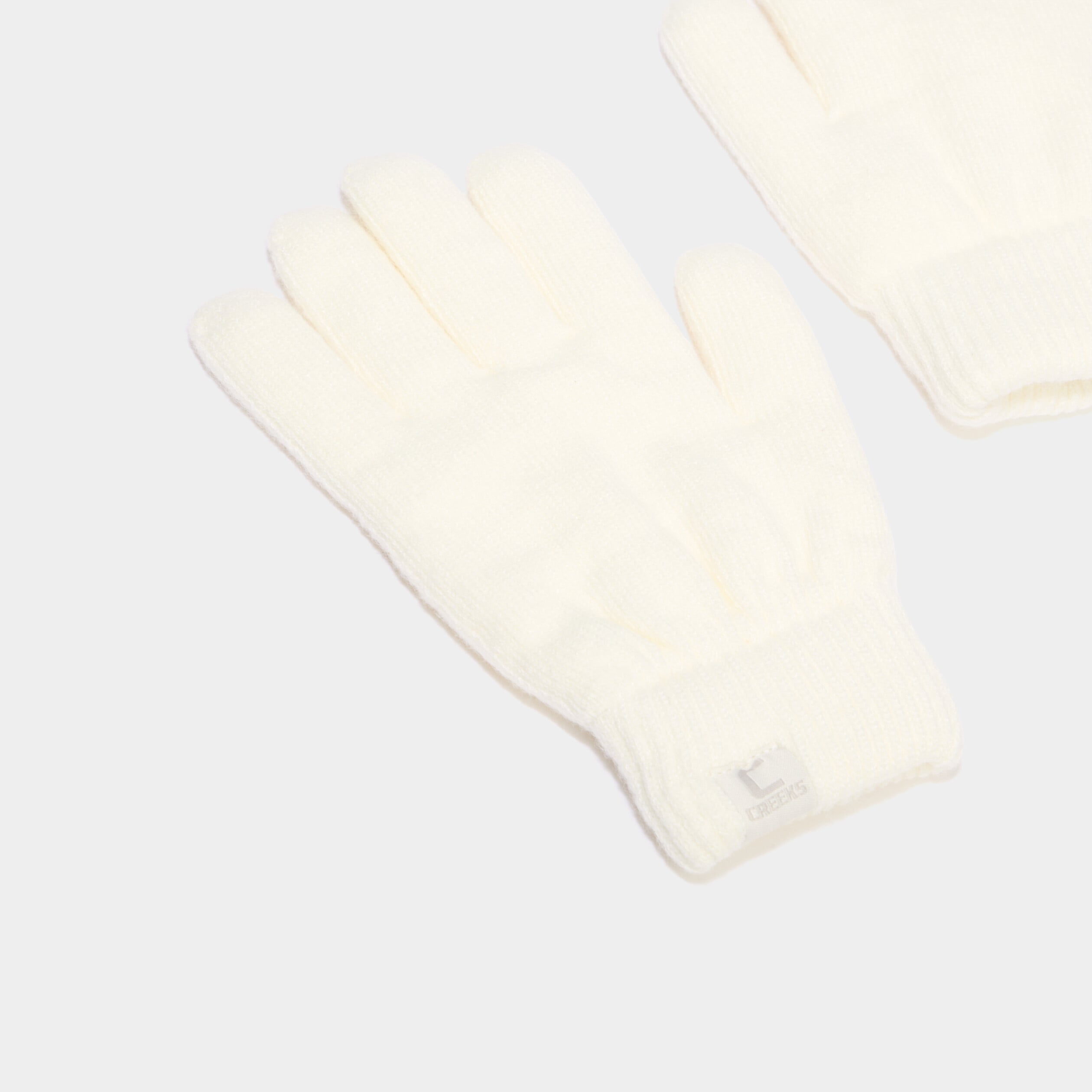 Gants doubl&eacute;s tricot ivoire femme
