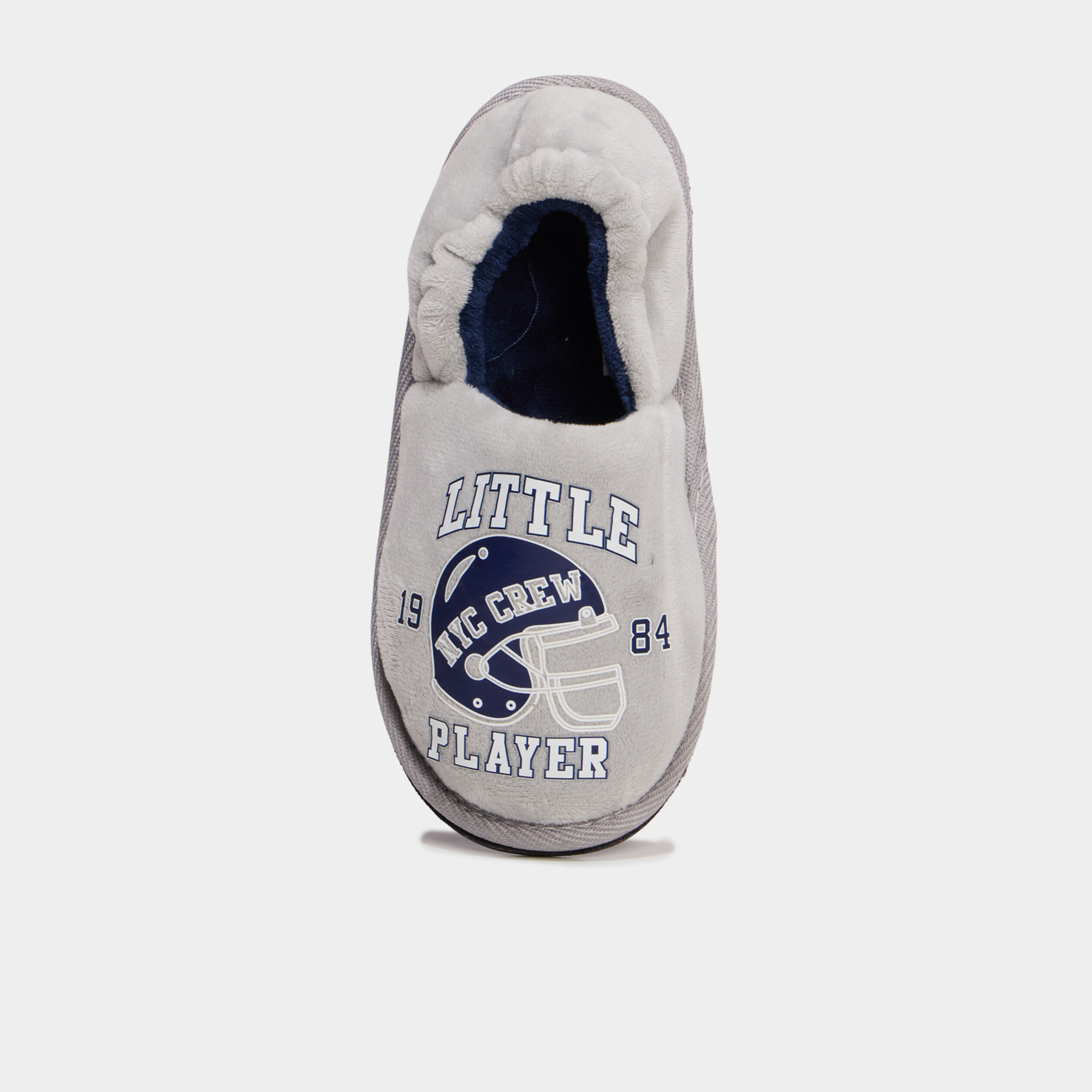 Chaussons effet velours gris clair gar&ccedil;on