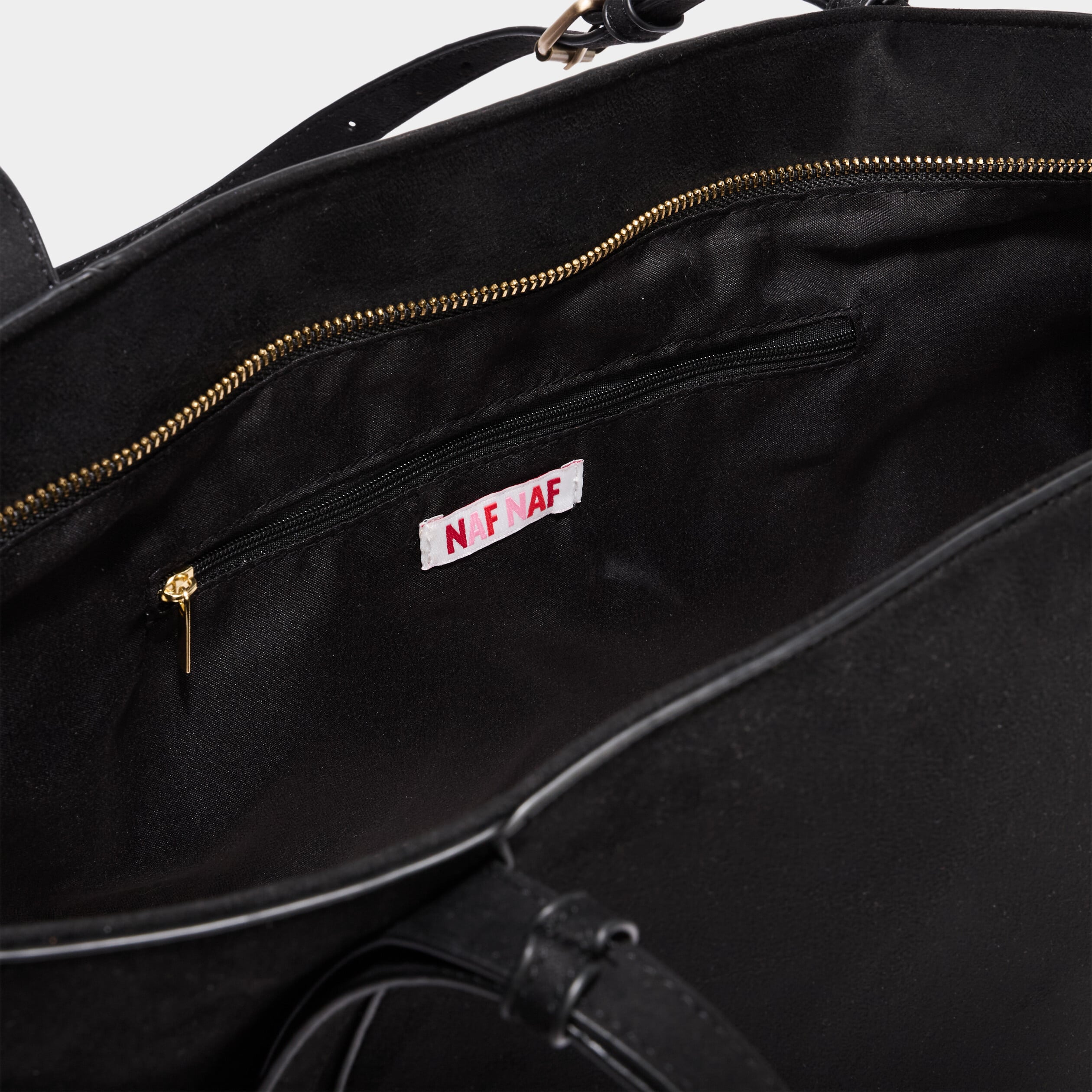 Sac cabas grand format zipp&eacute; noir femme