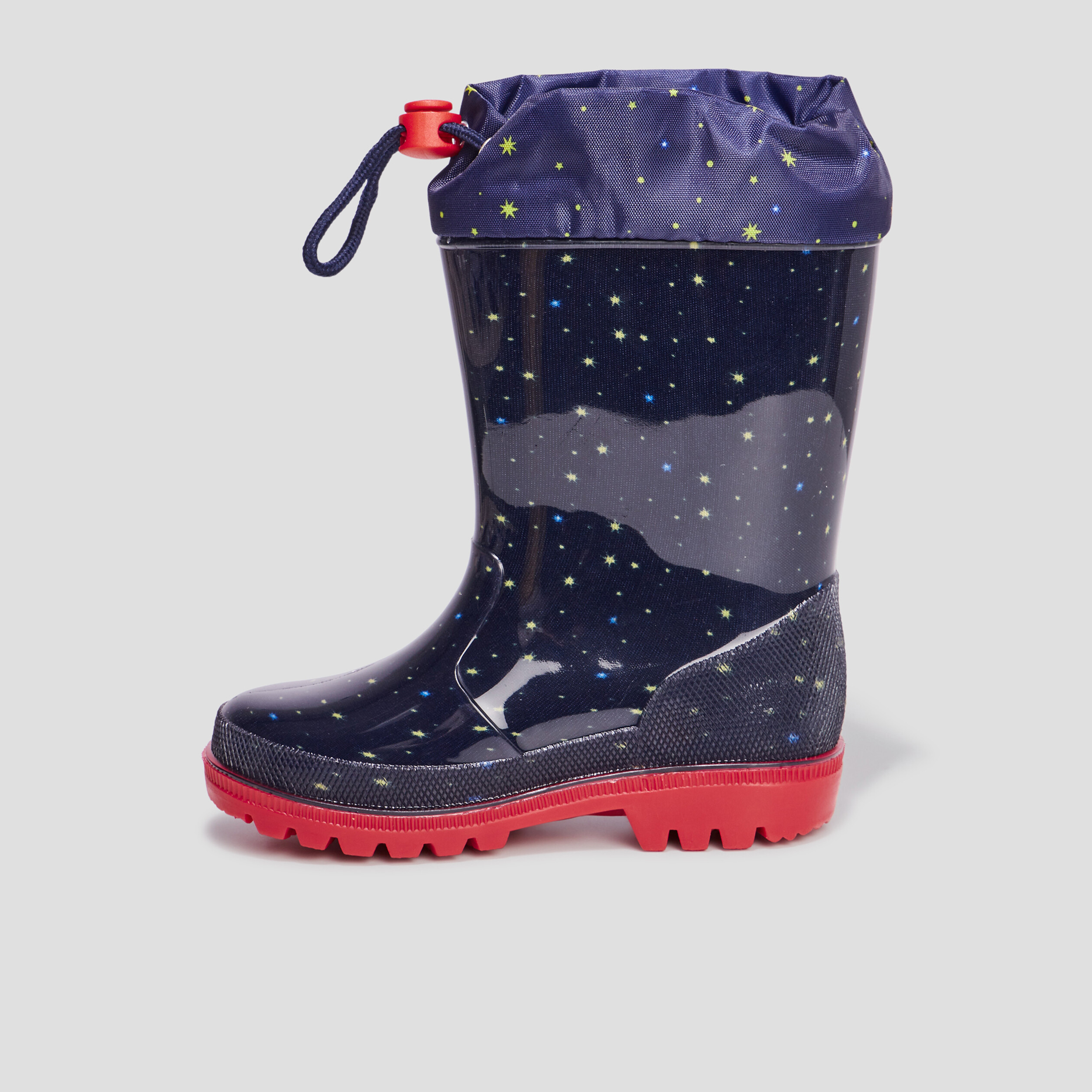 Bottes de pluie haut &agrave; coulisse bleu marine gar&ccedil;on
