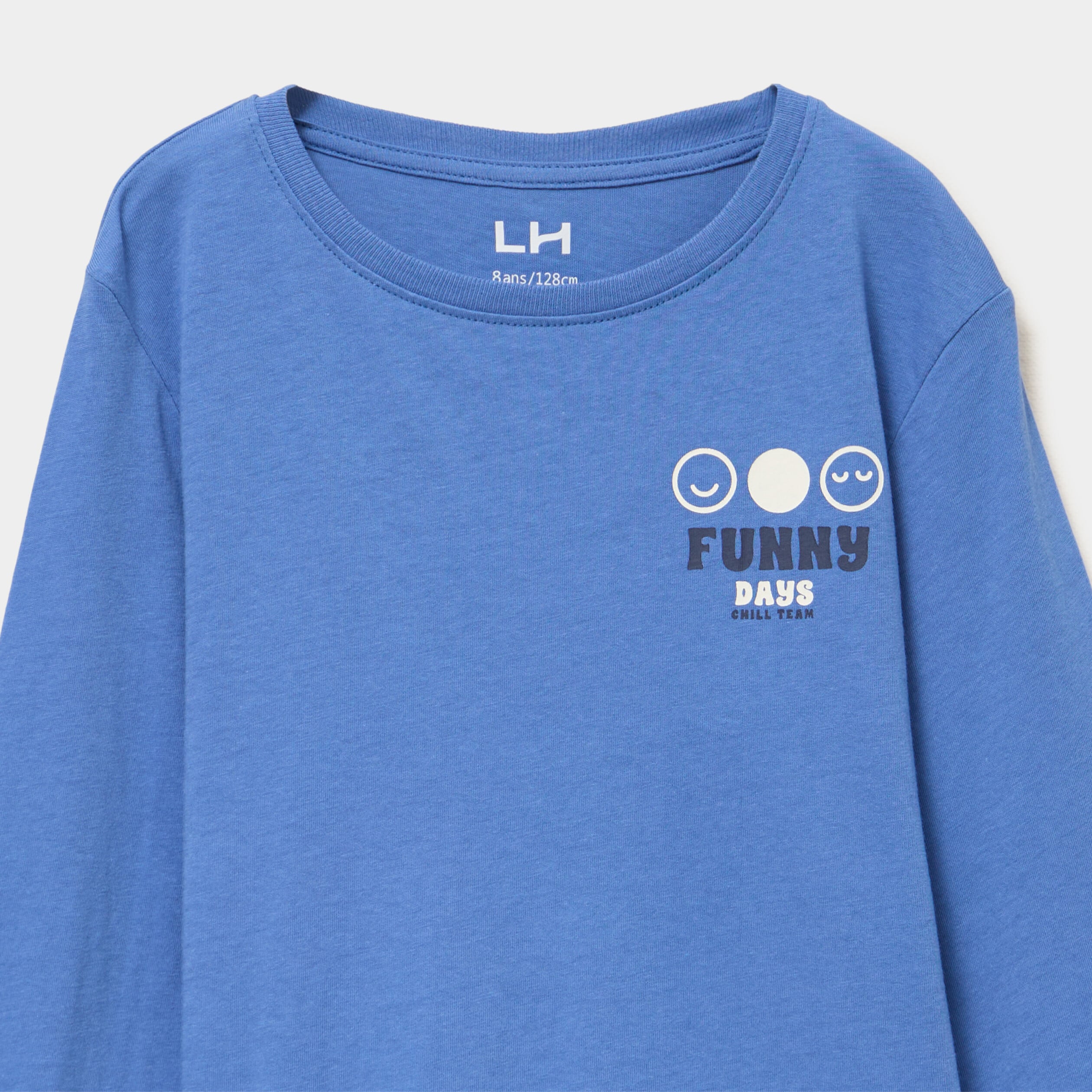T-shirt manches longues coton bleu fonc&eacute; gar&ccedil;on
