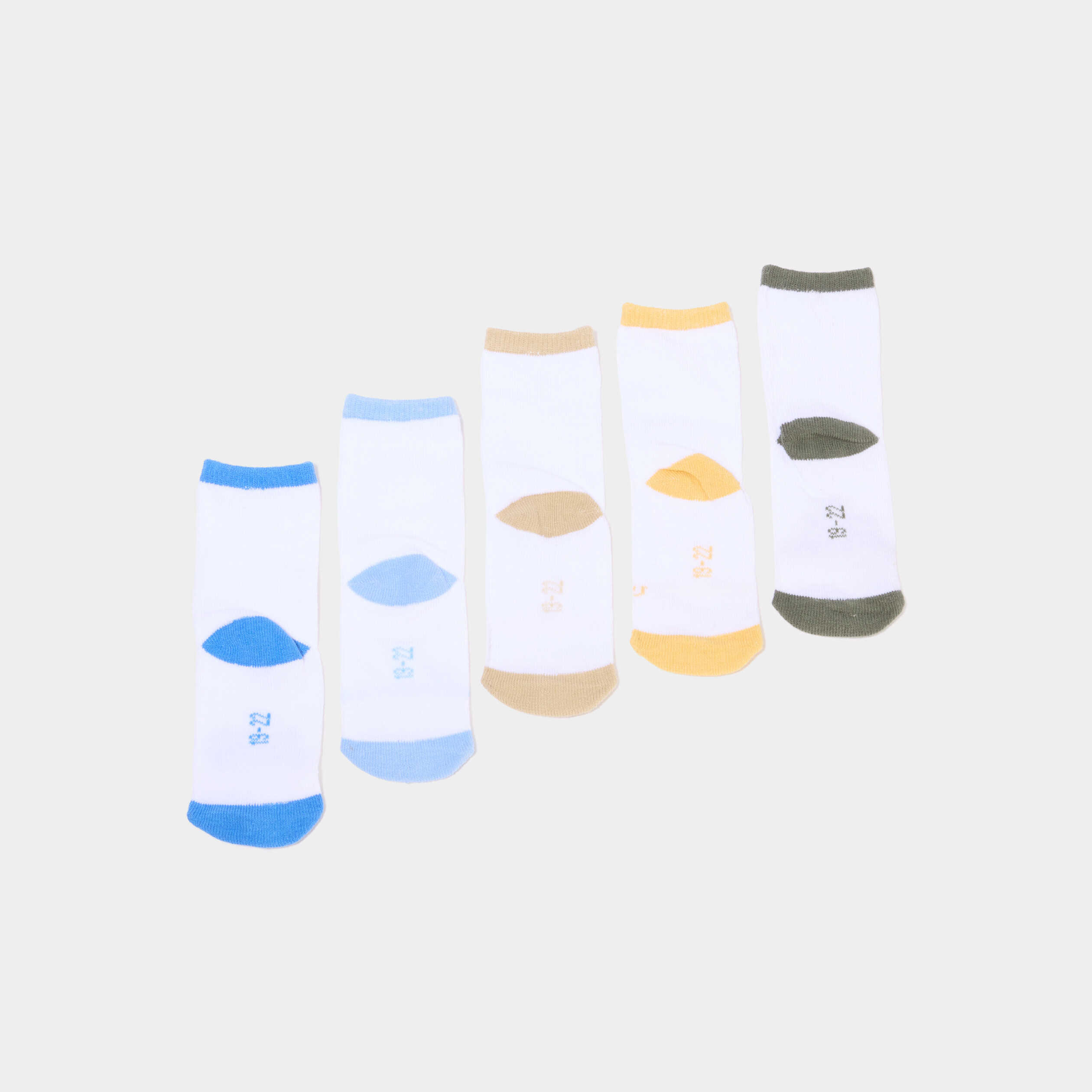 Lot 5 paires chaussettes blanc b&eacute;b&eacute; gar&ccedil;on