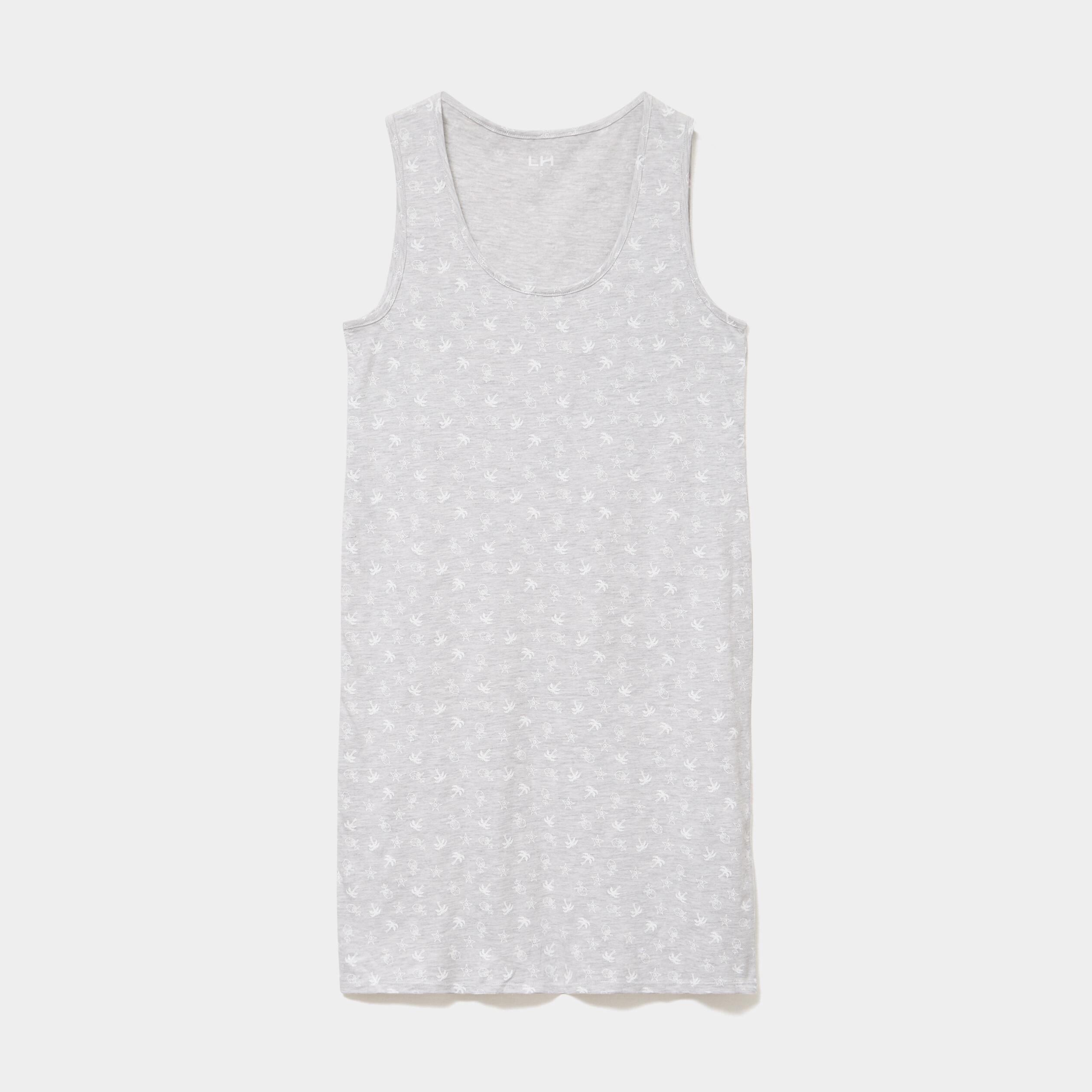 Chemise de nuit sans manches gris clair femme