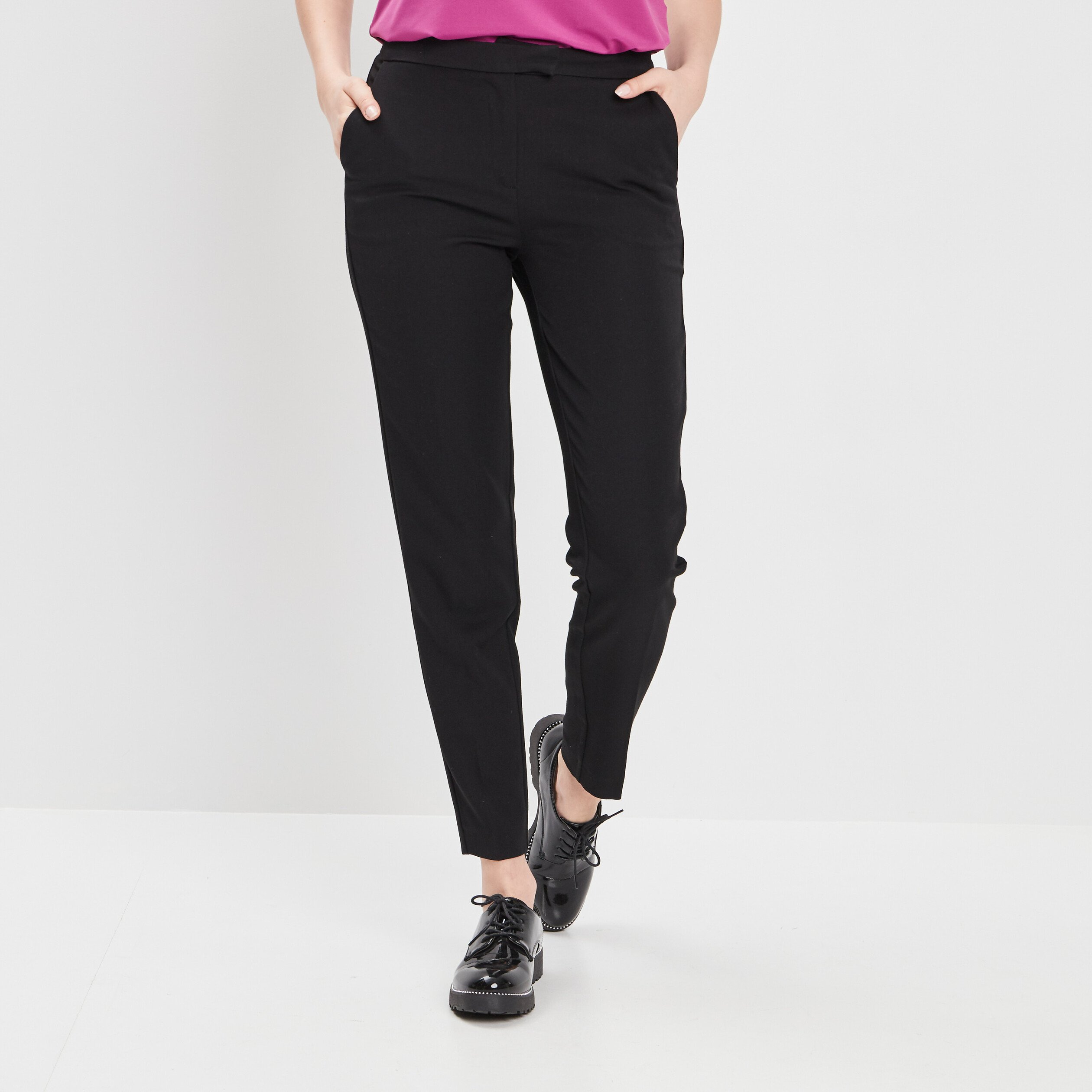pantalon carotte noir femme Pantalon carotte noir femme