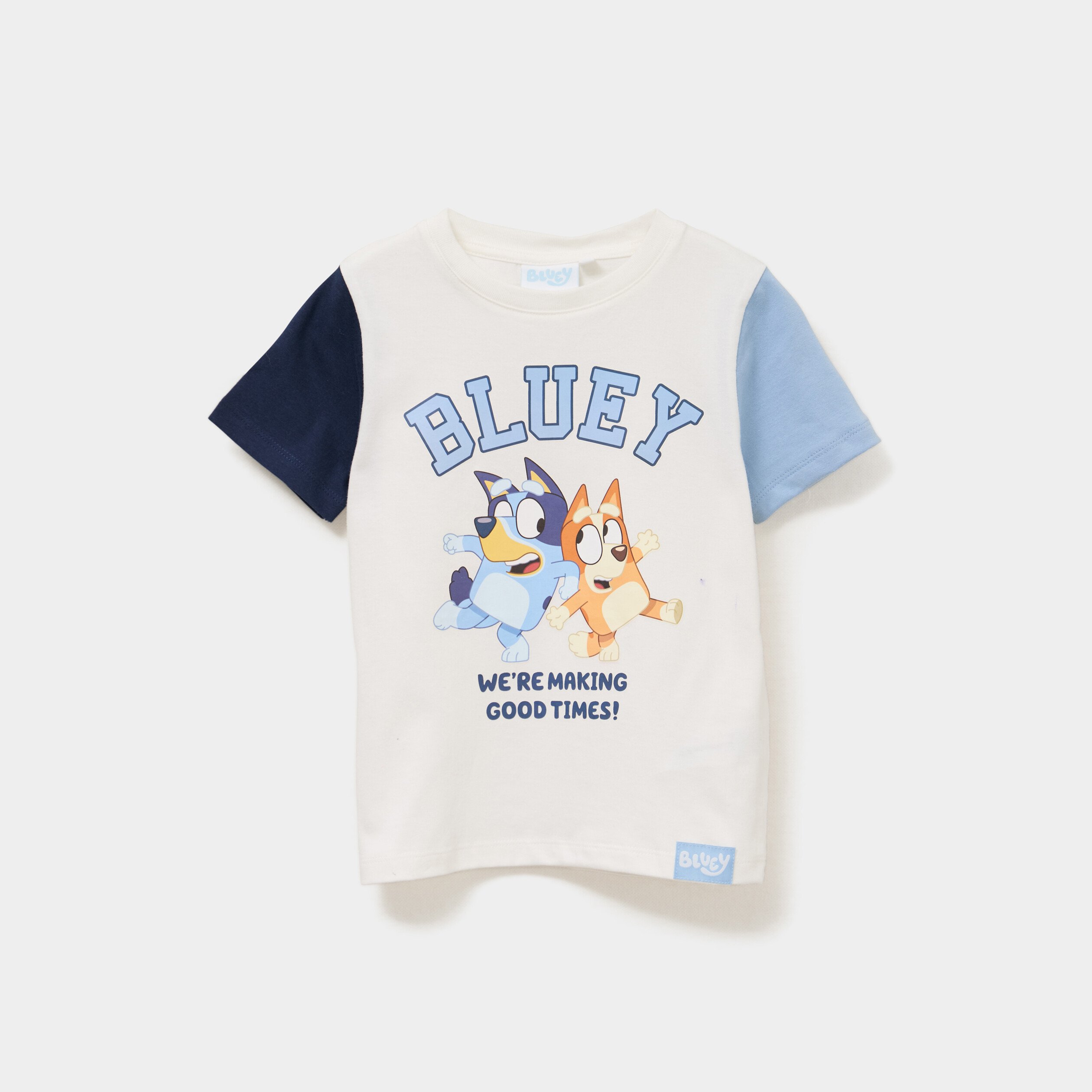 t shirt manches courtes coton bluey blanc garcon T-shirt manches courtes coton Bluey blanc garçon