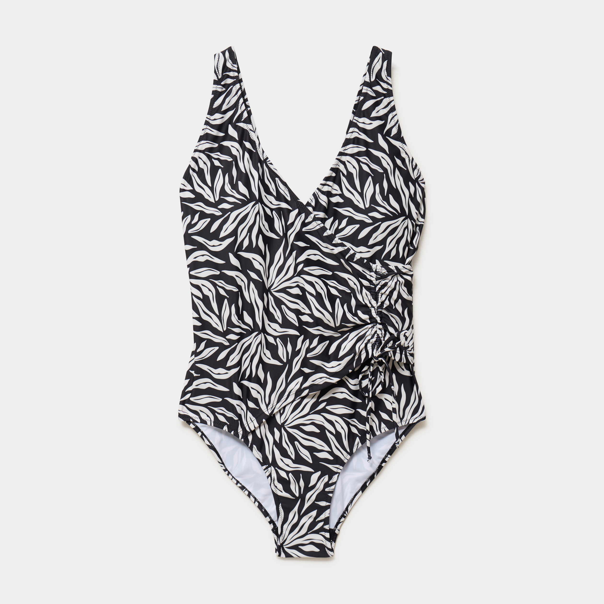 Maillot de bain une pi&egrave;ce cache coeur noir femme grande taille