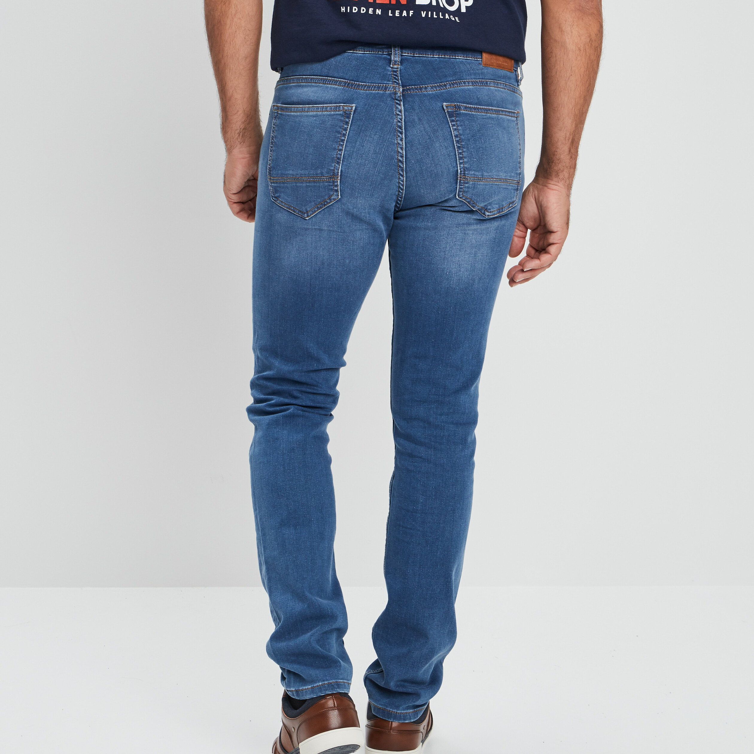 Jean stretch coupe slim denim double stone homme