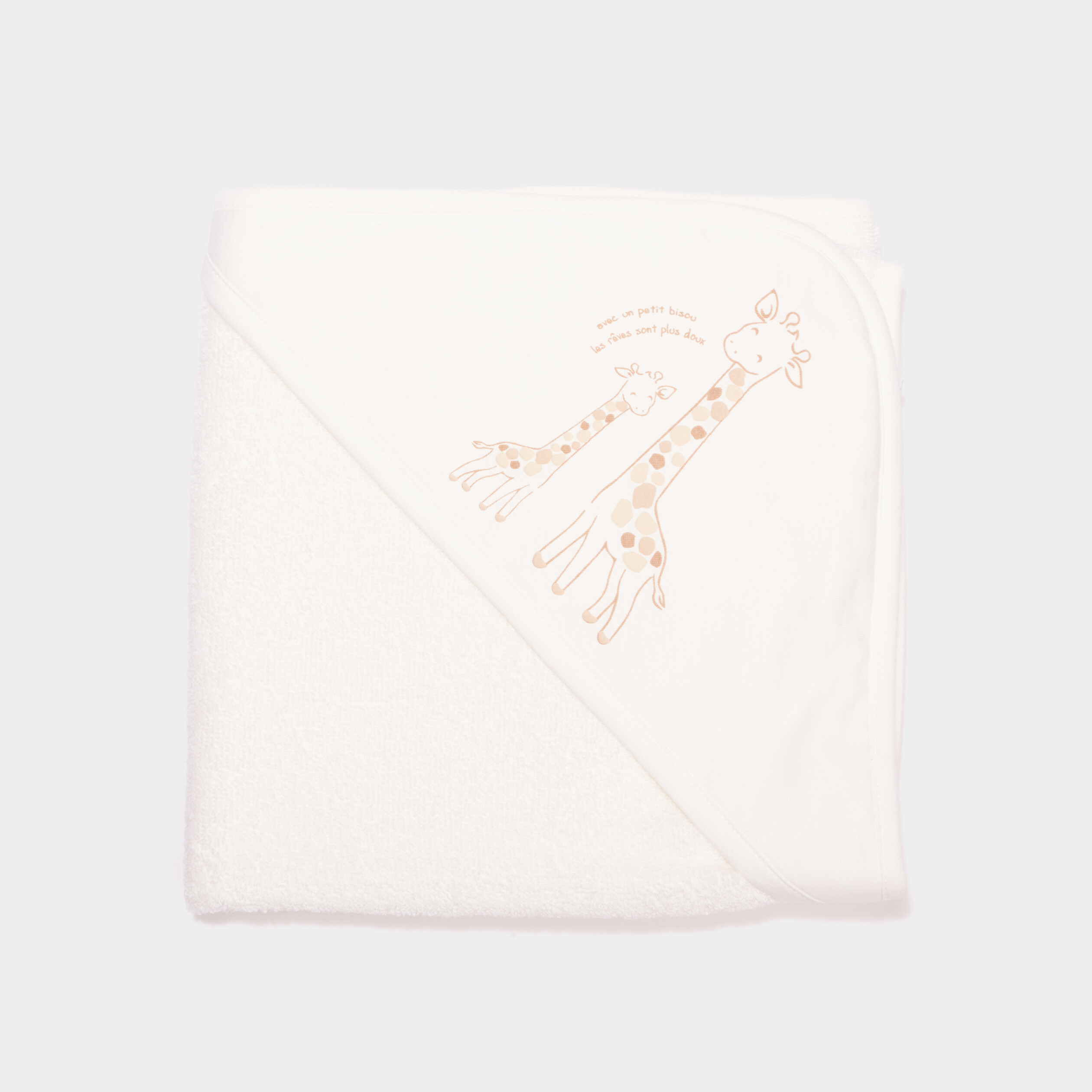 Cape de bain coton blanc bébé
