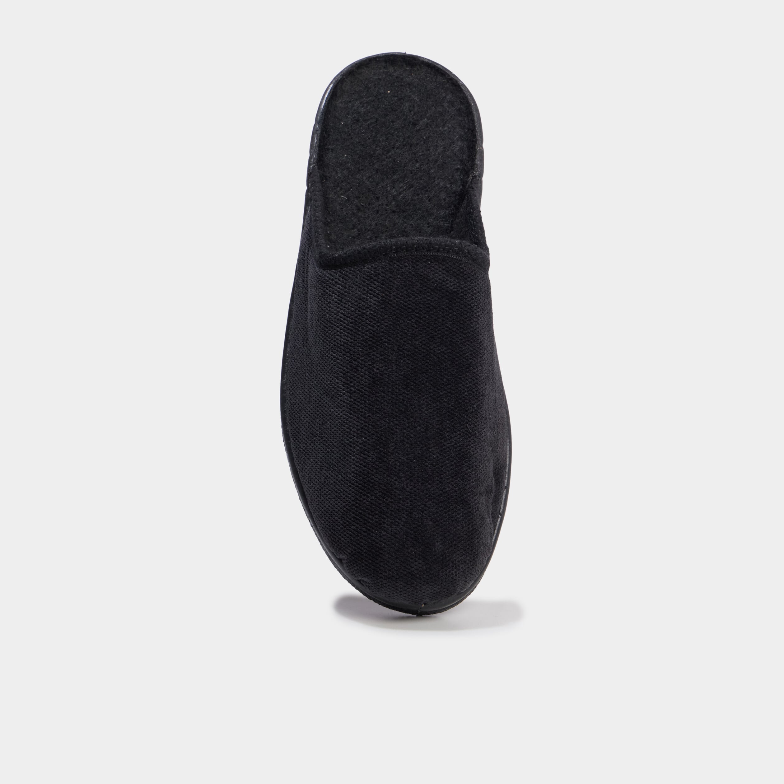 Chaussons mules effet velours noir homme