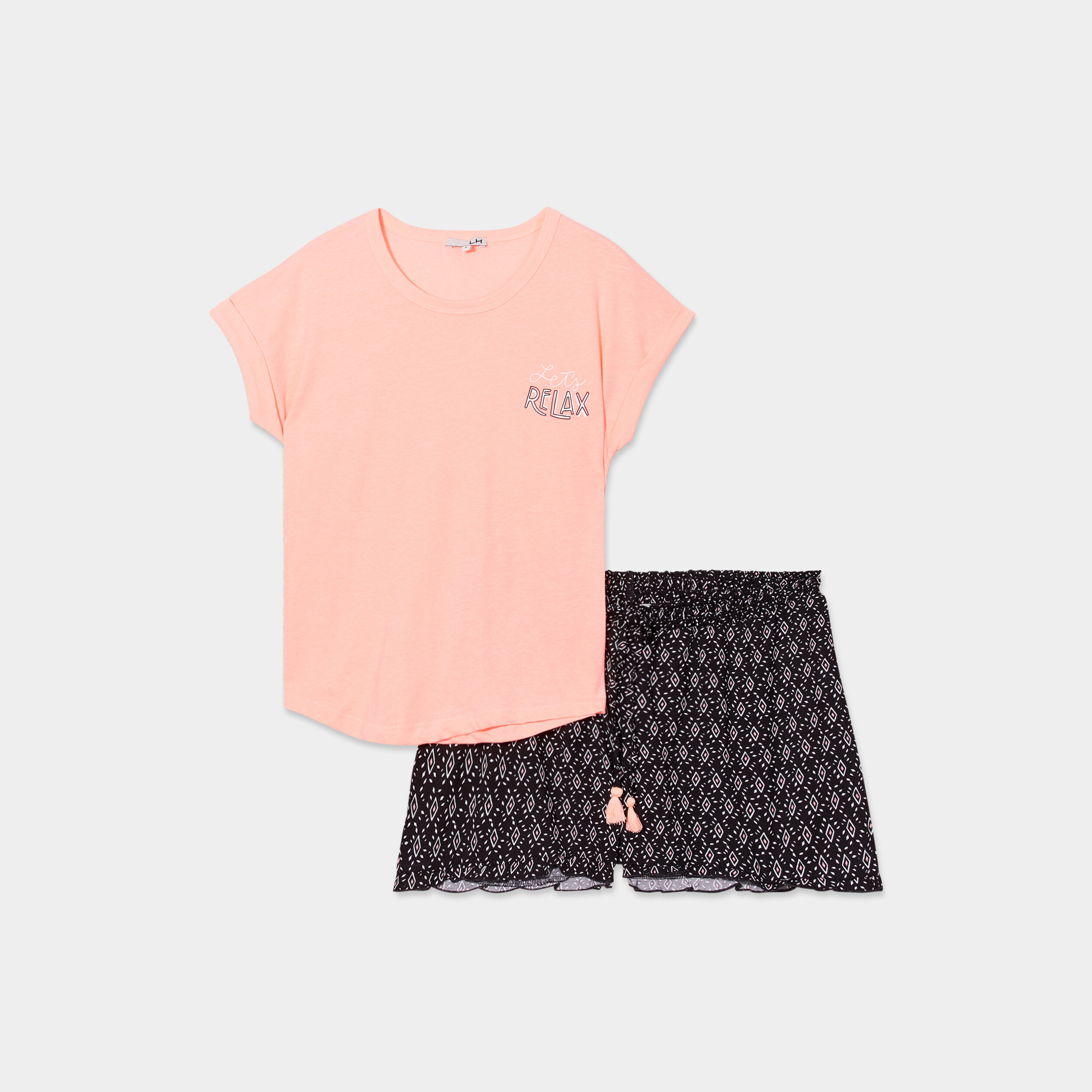 ensemble pyjama short et t shirt noir femme Ensemble pyjama short et t-shirt noir femme