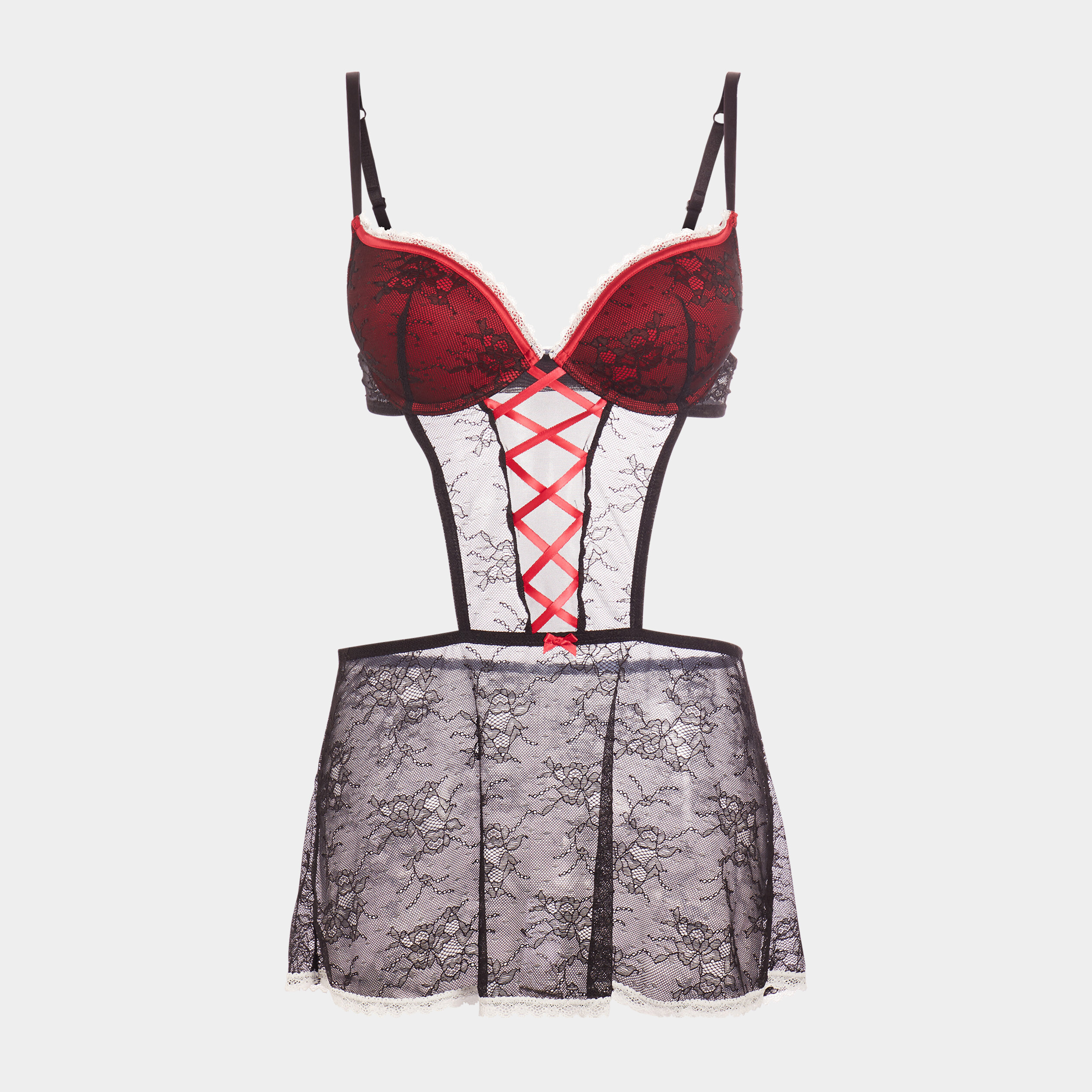 combinette avec lacage en dentelle noir femme Combinette avec laçage en dentelle noir femme
