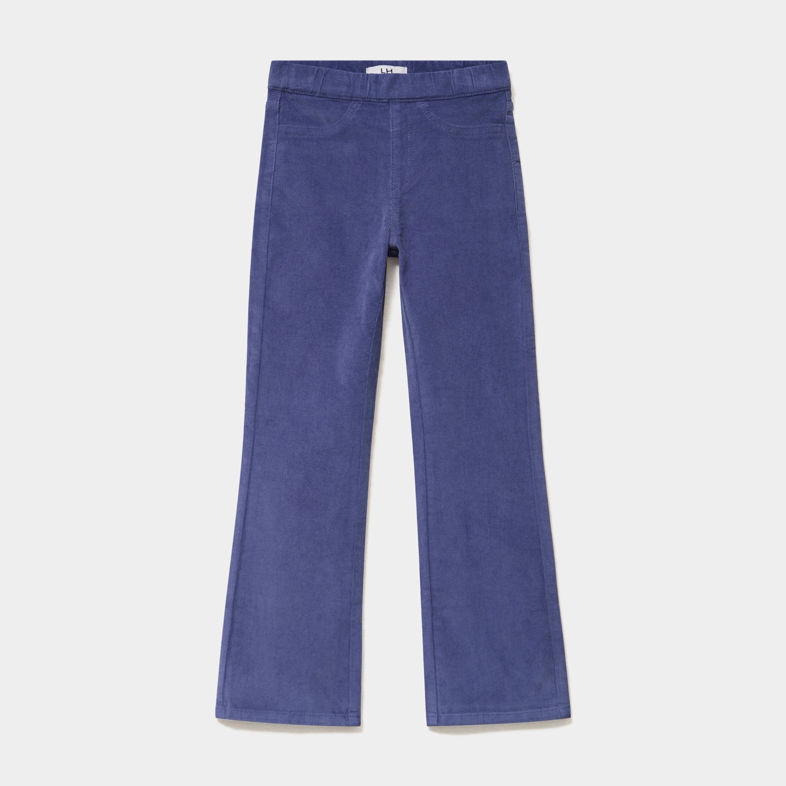 Tregging flare stretch effet velours bleu gris fille
