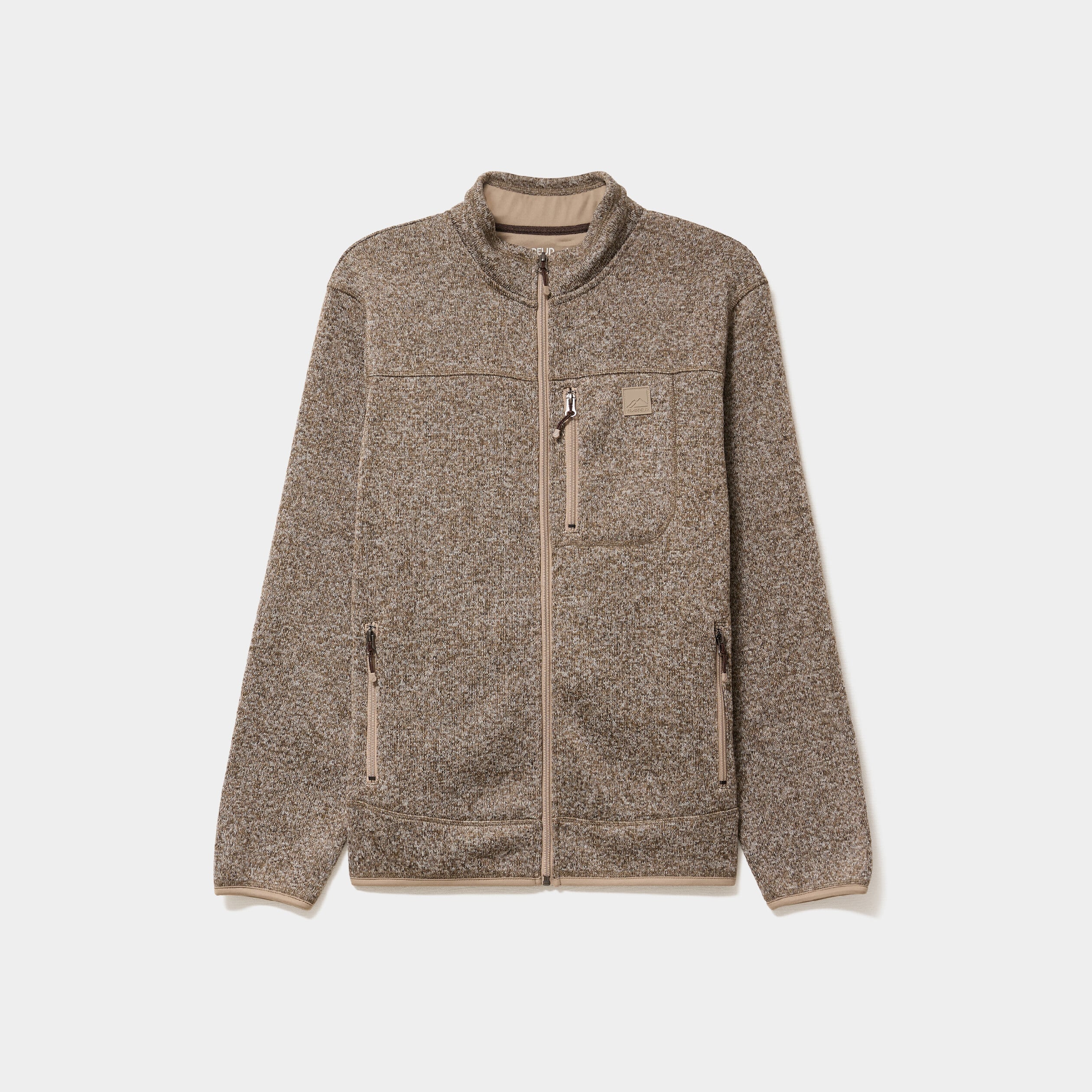 Gilet manches longues col montant marron homme