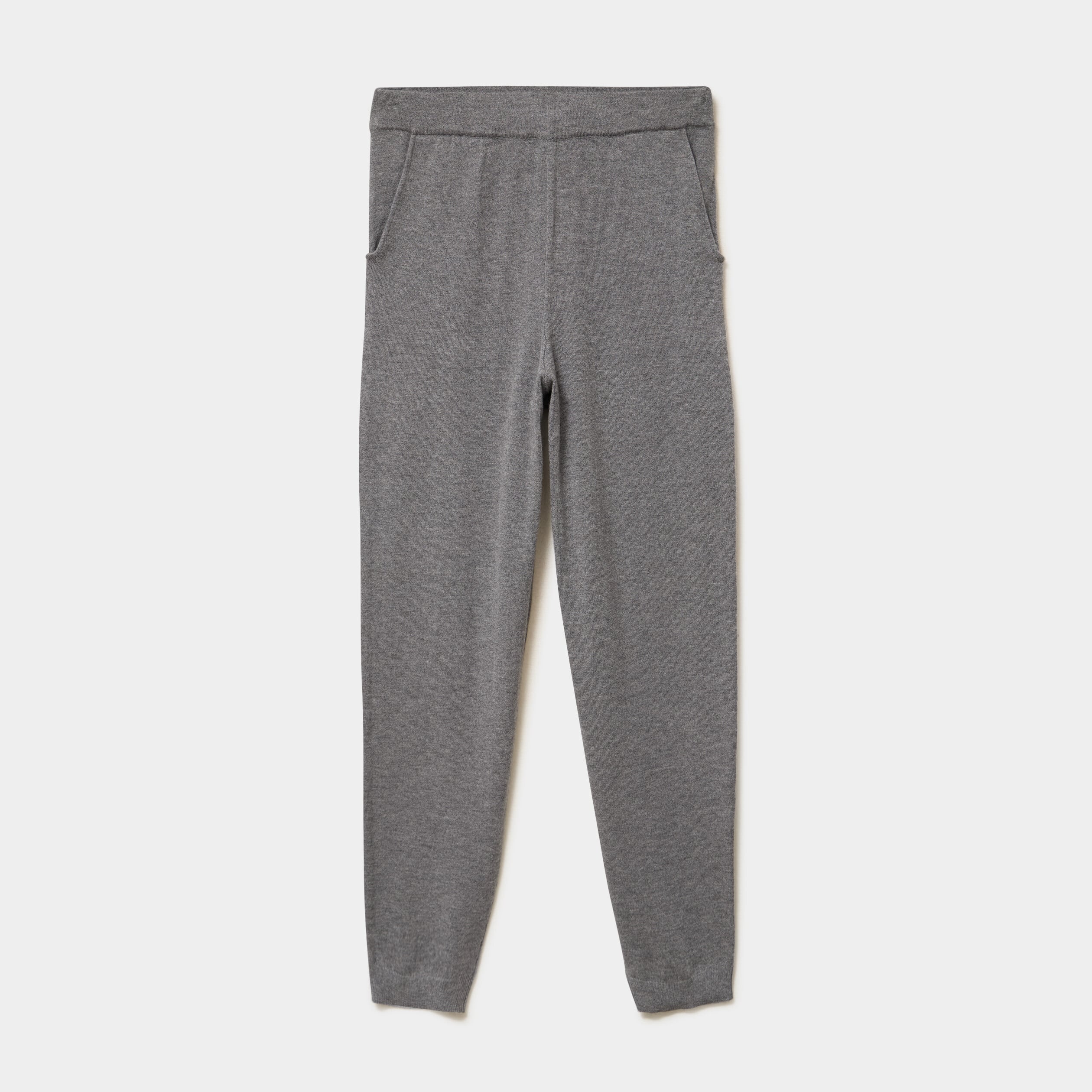 Bas de pyjama jogger en maille gris fonc&eacute; femme