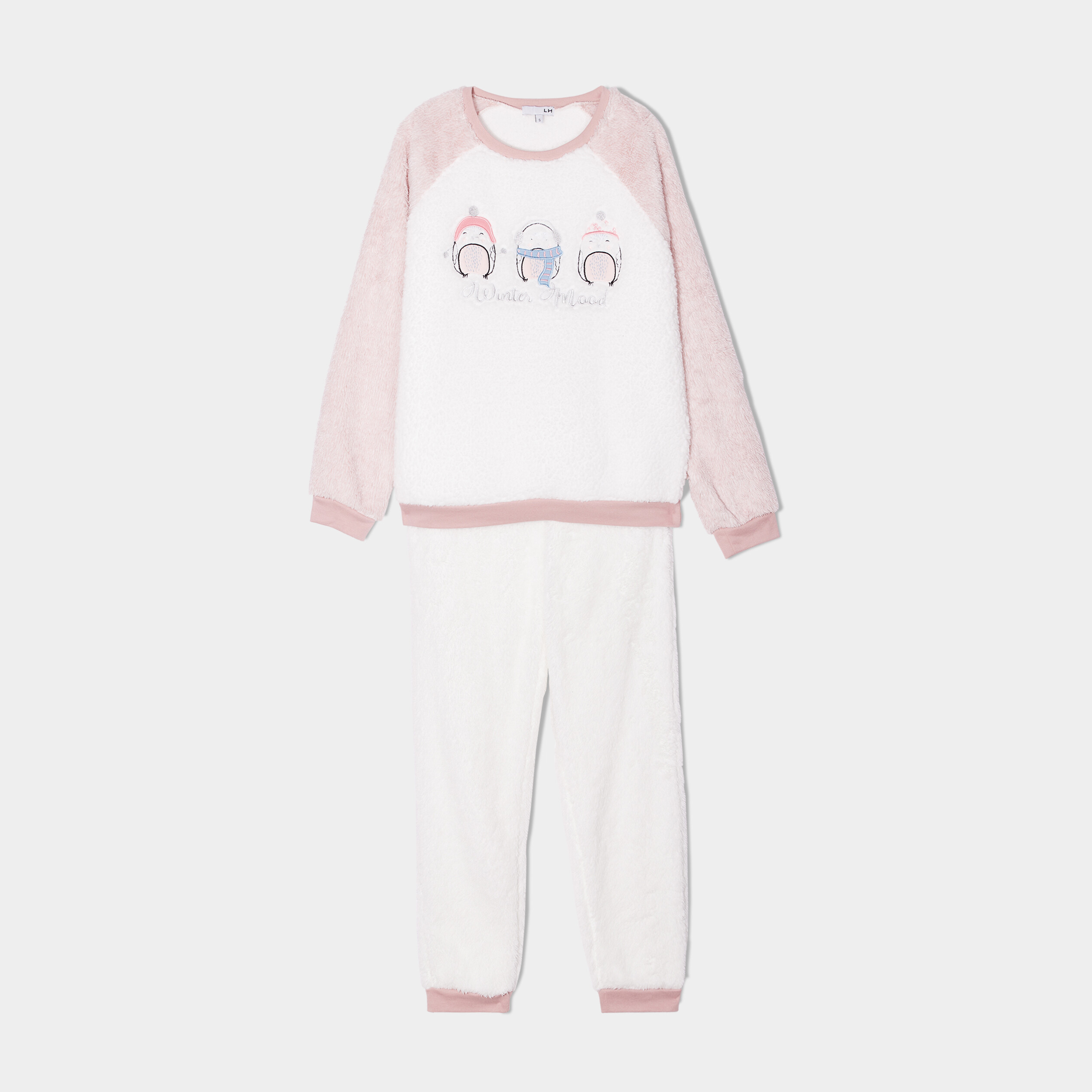 Ensemble pyjama pantalon pilou rose pastel femme