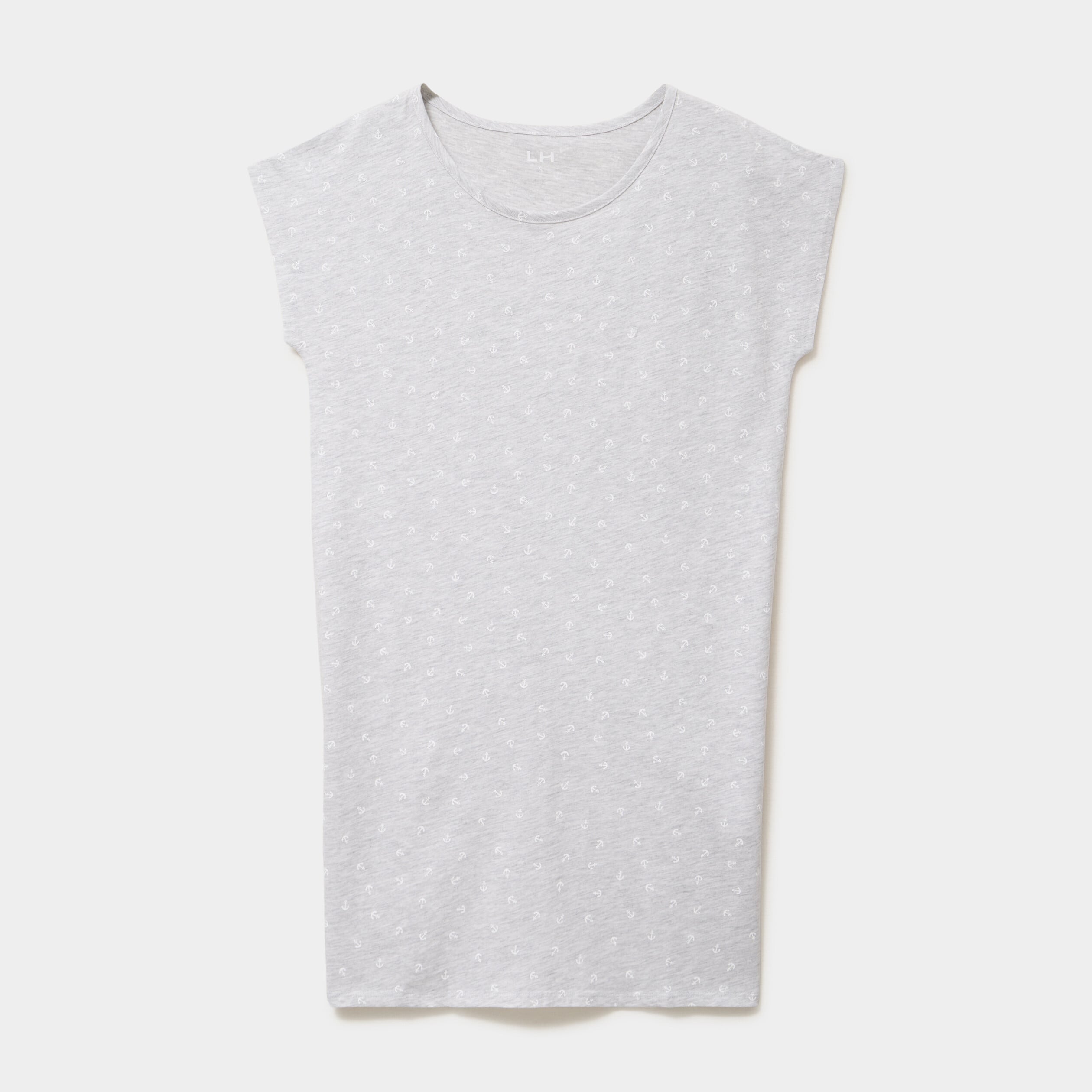 Chemise de nuit manches courtes gris clair femme