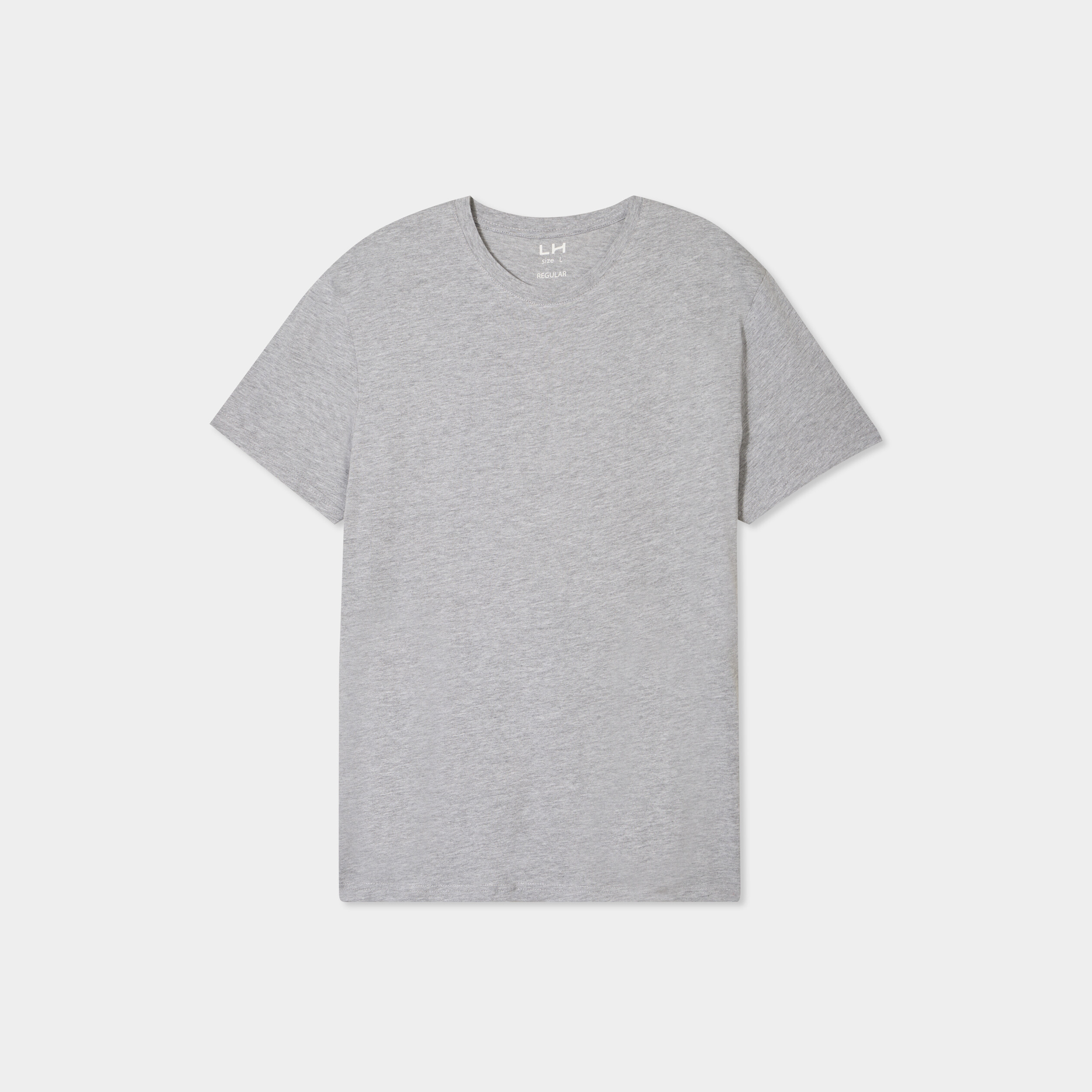 T-shirt droit en coton manches courtes gris homme