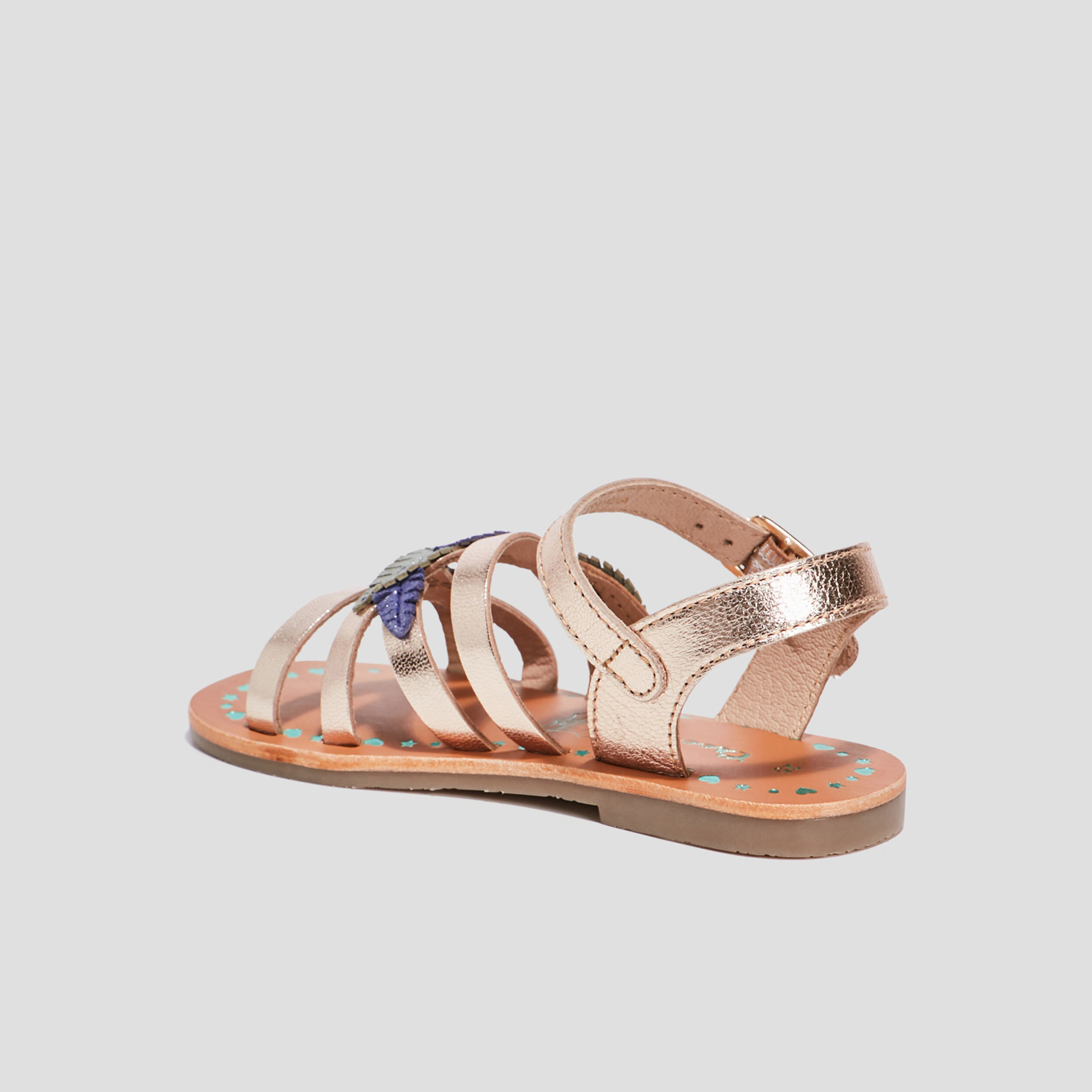 sandales en cuir creeks jaune or fille Sandales en cuir Creeks jaune or fille