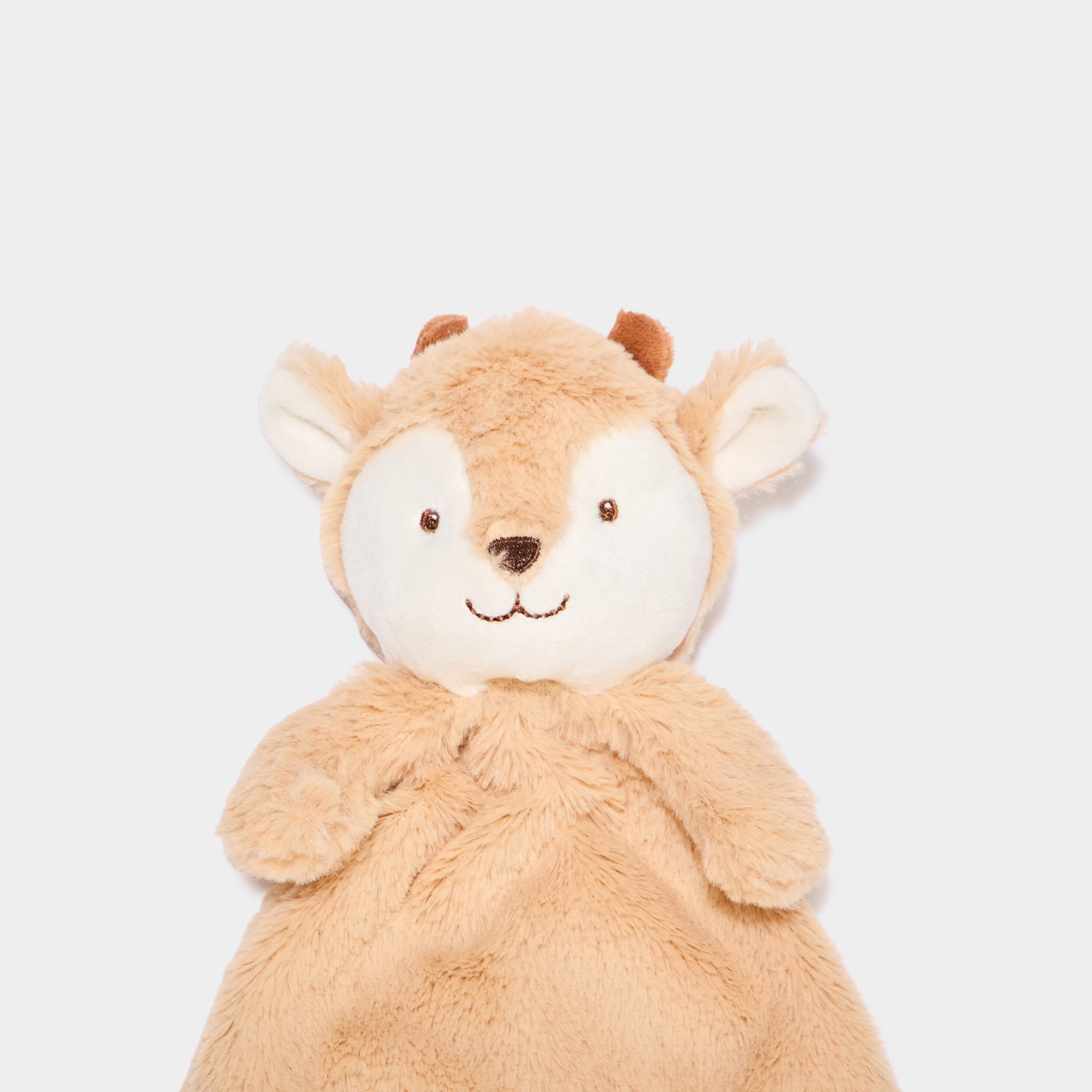 Doudou animal fausse fourrure marron clair b&eacute;b&eacute;