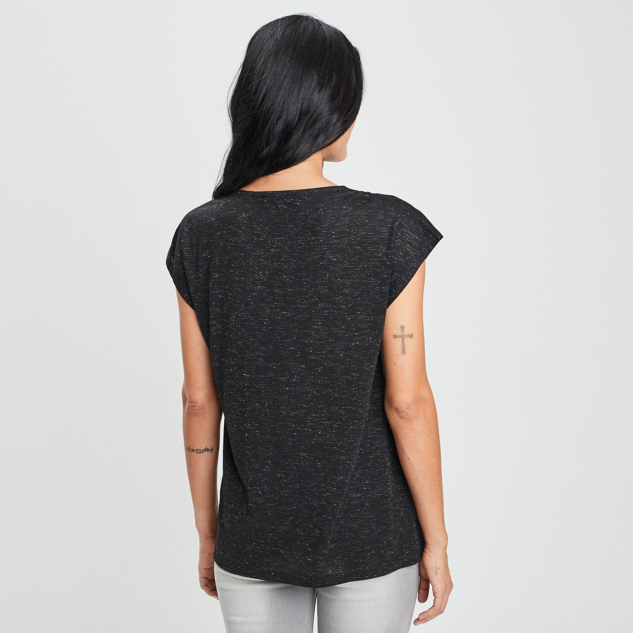 T-shirt manches courtes noir femme