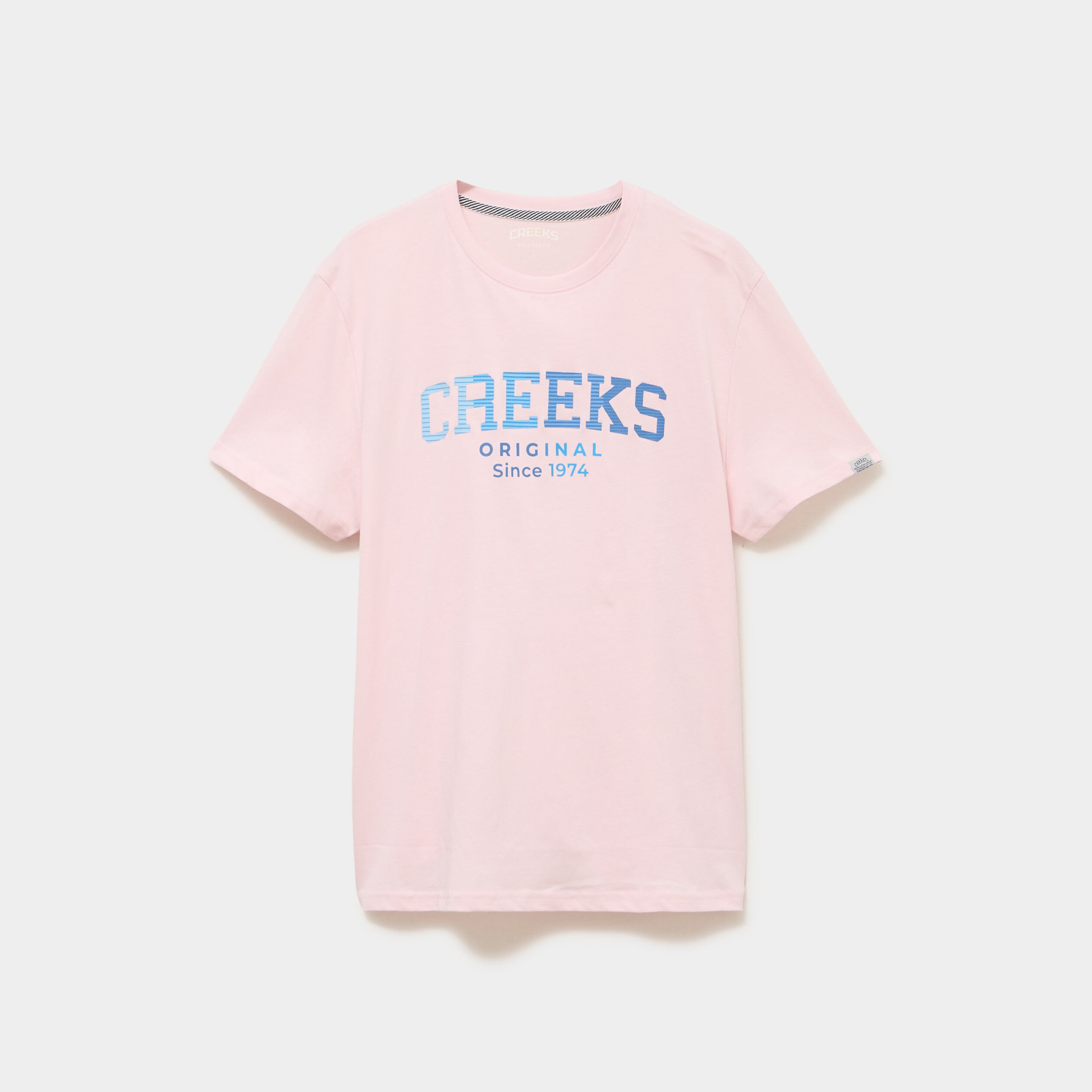 T-shirt manches courtes coton rose pastel homme