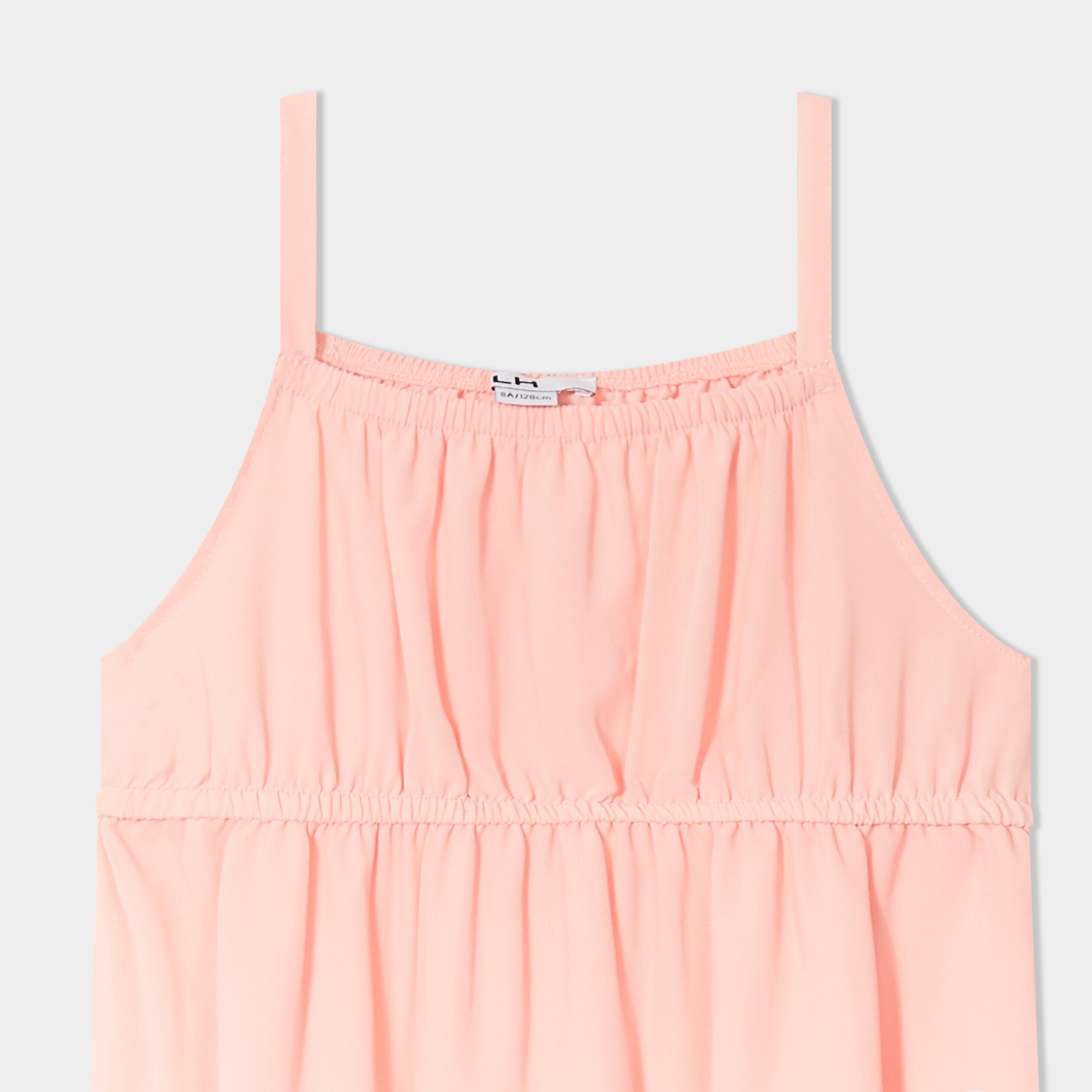 robe midi fluide a bretelles rose clair fille Robe midi fluide à bretelles rose clair fille