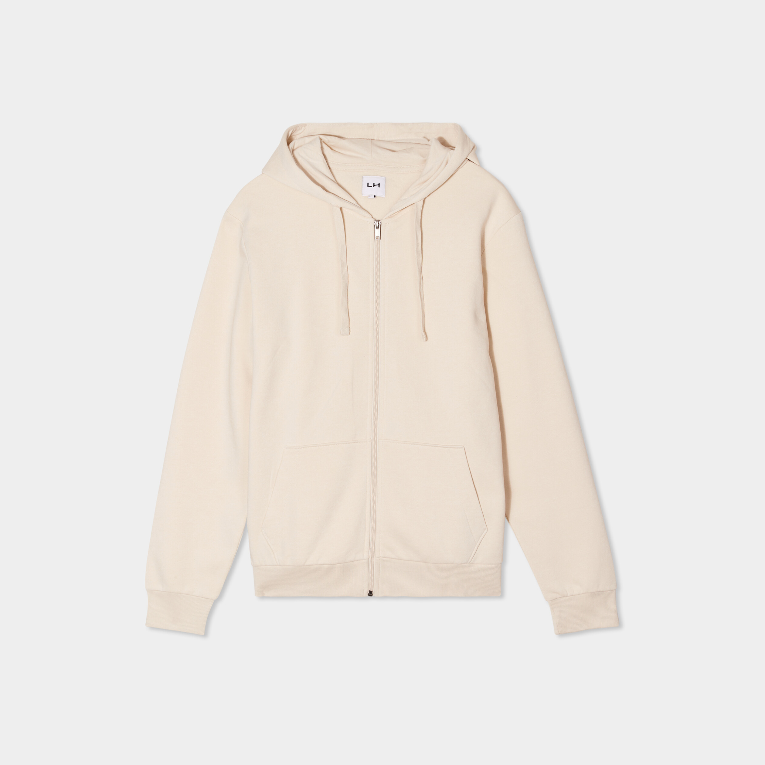 sweat zippe molleton a capuche ecru homme Sweat zippé molleton à capuche ecru homme