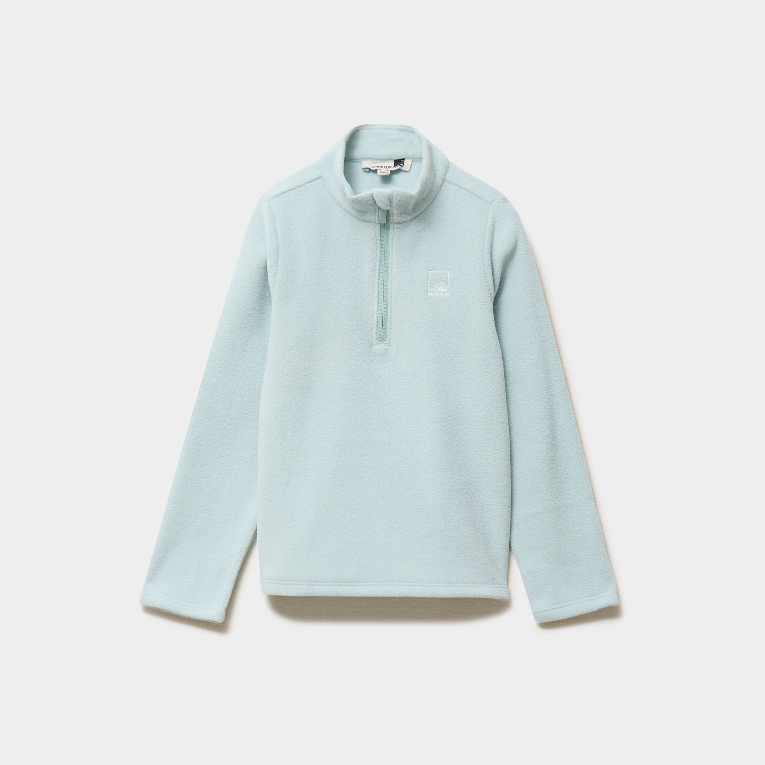 Sweat polaire col camionneur bleu gris fille