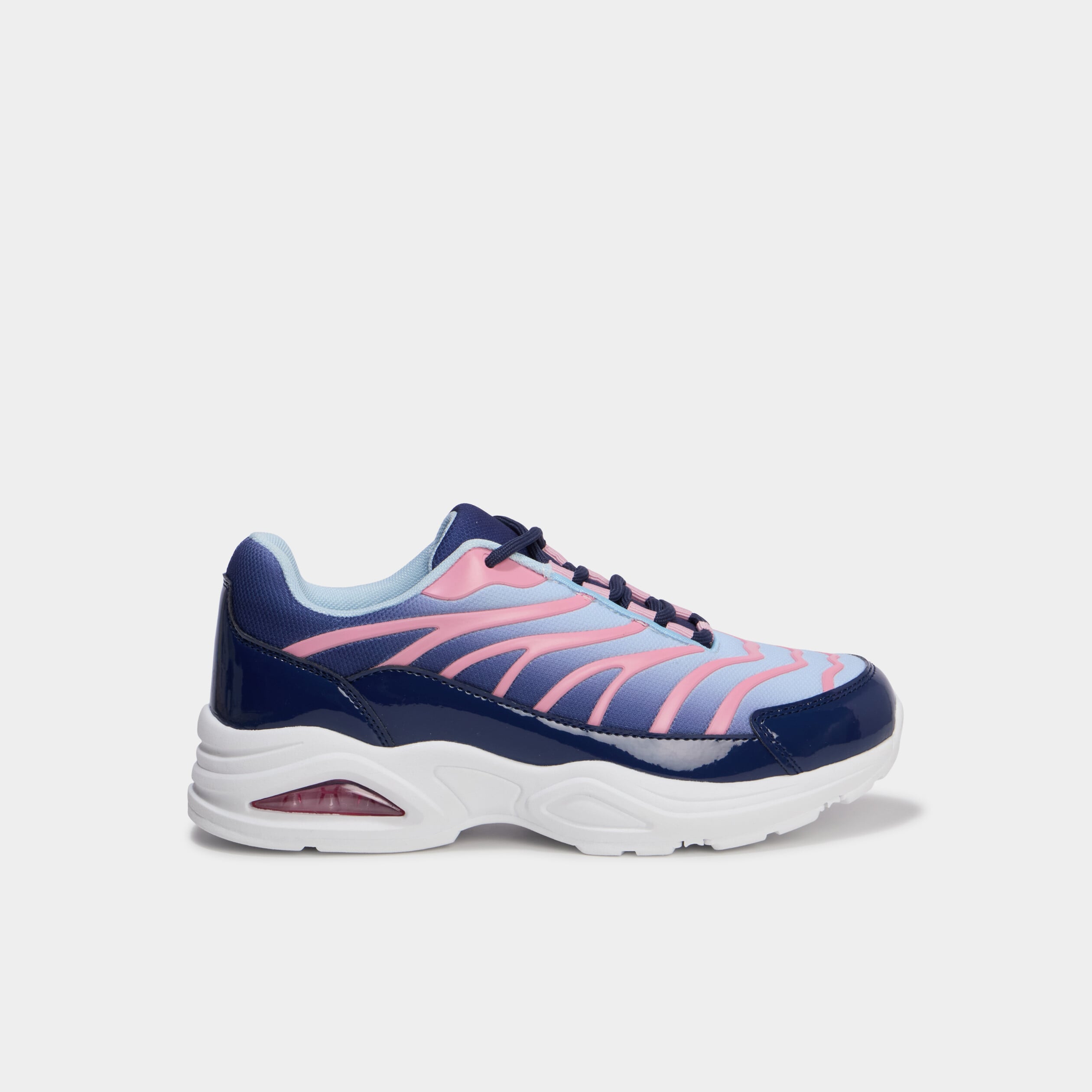 Baskets running &agrave; lacets bleu marine fille