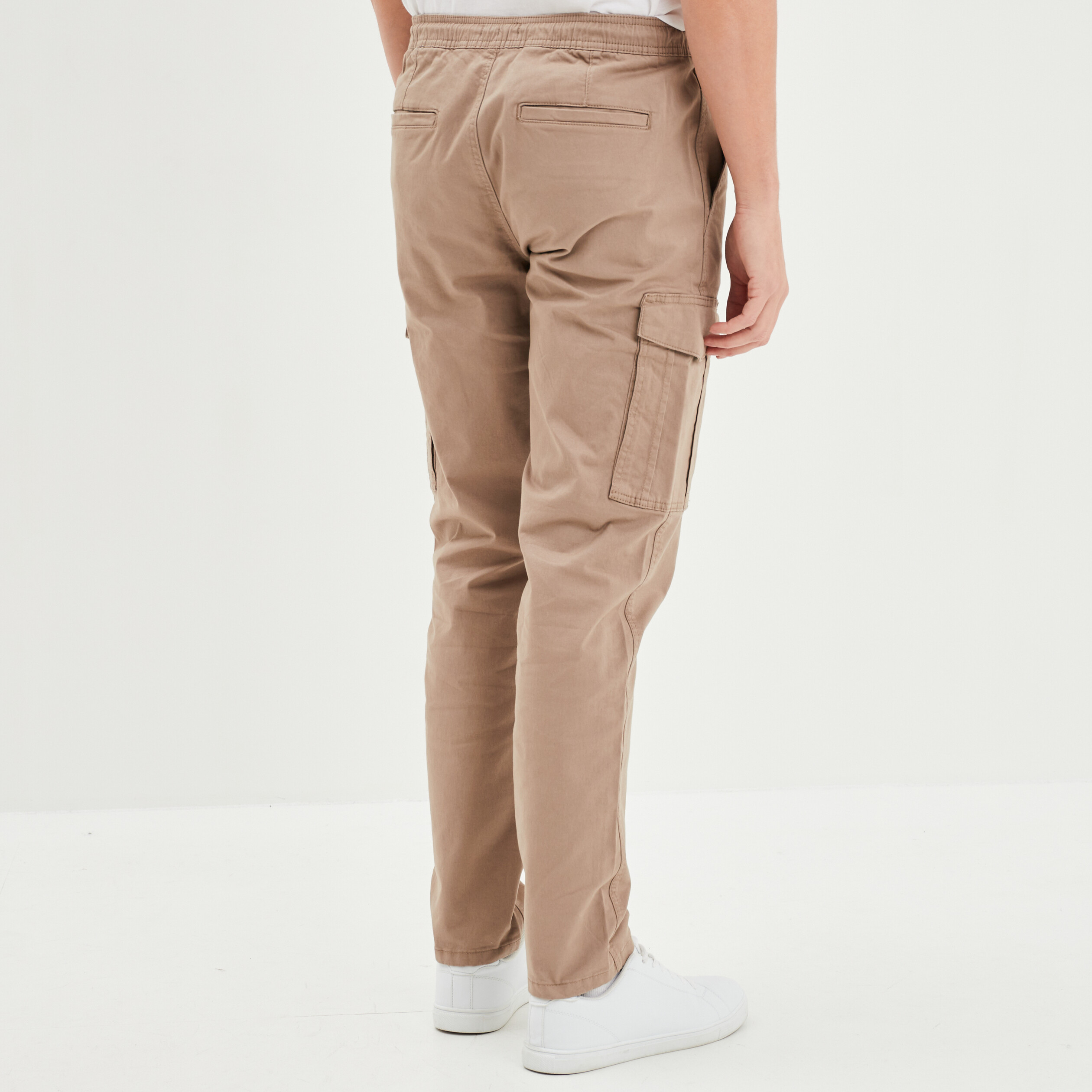 pantalon cargo en coton taupe homme Pantalon cargo en coton taupe homme