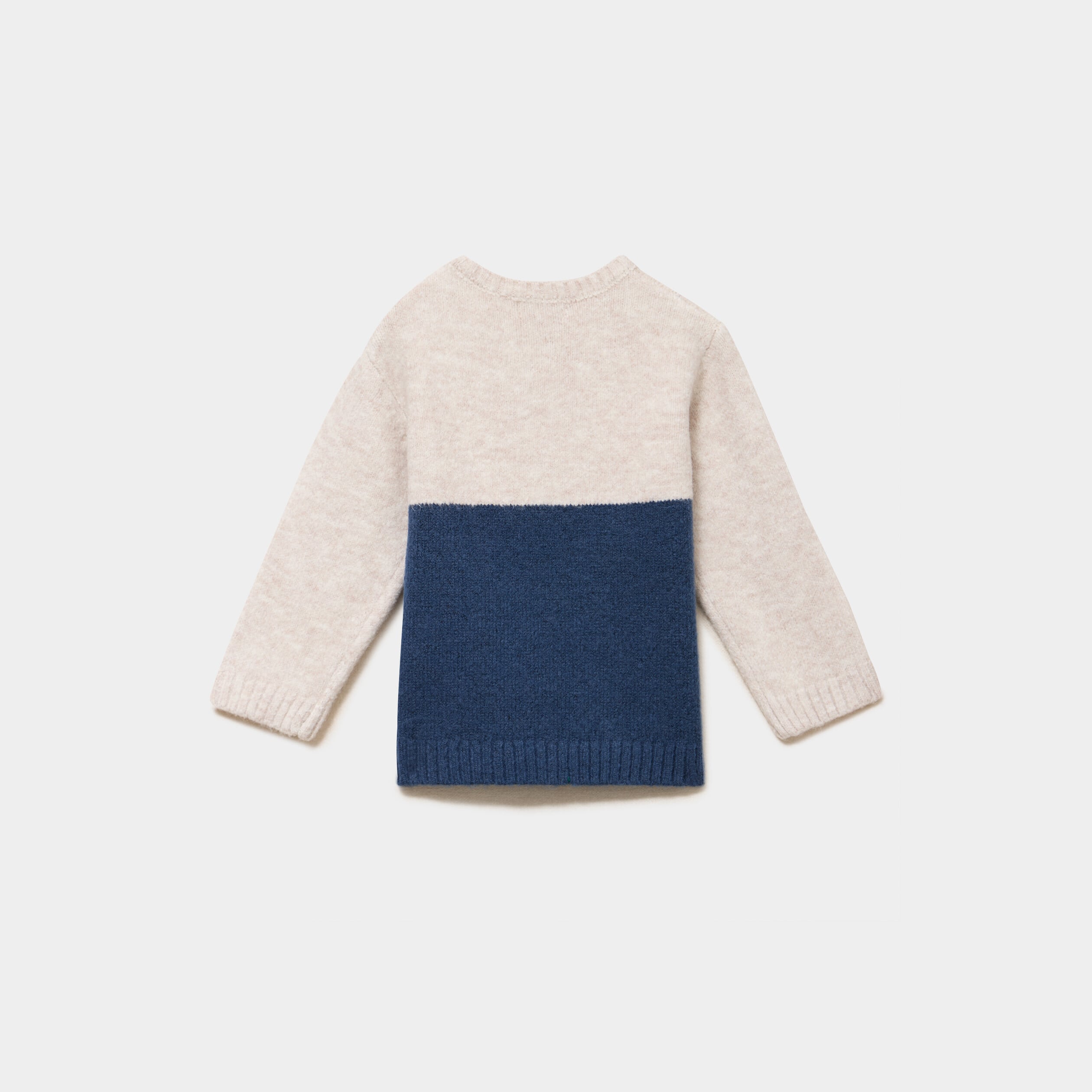 Pull col rond manches longues bleu marine b&eacute;b&eacute; gar&ccedil;on