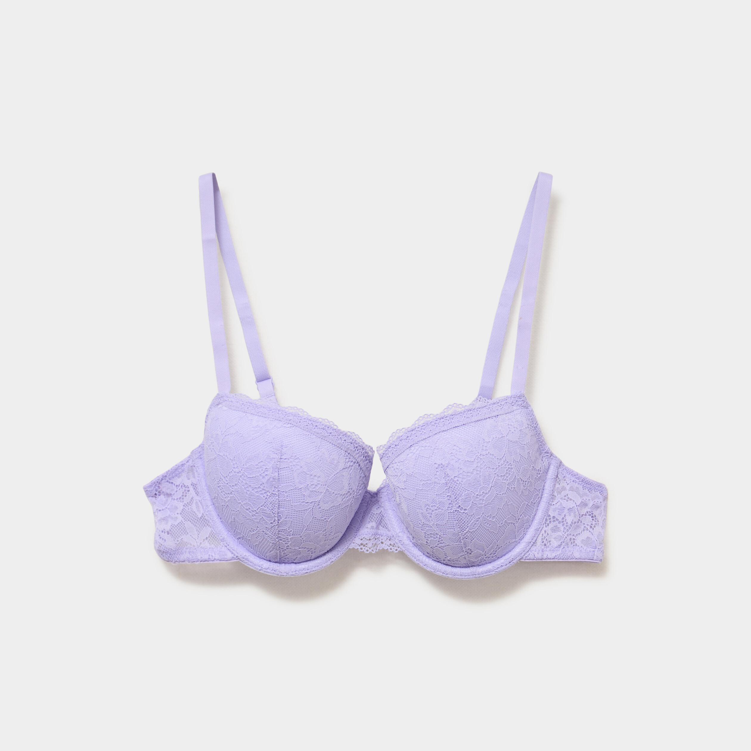 Soutien-gorge corbeille padd&eacute; dentelle parme femme