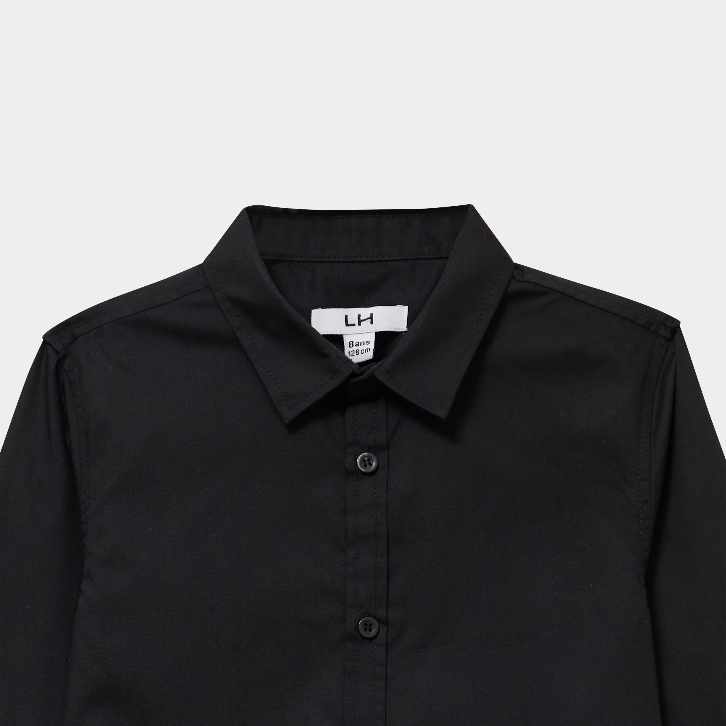 Chemise manches longues noir gar&ccedil;on