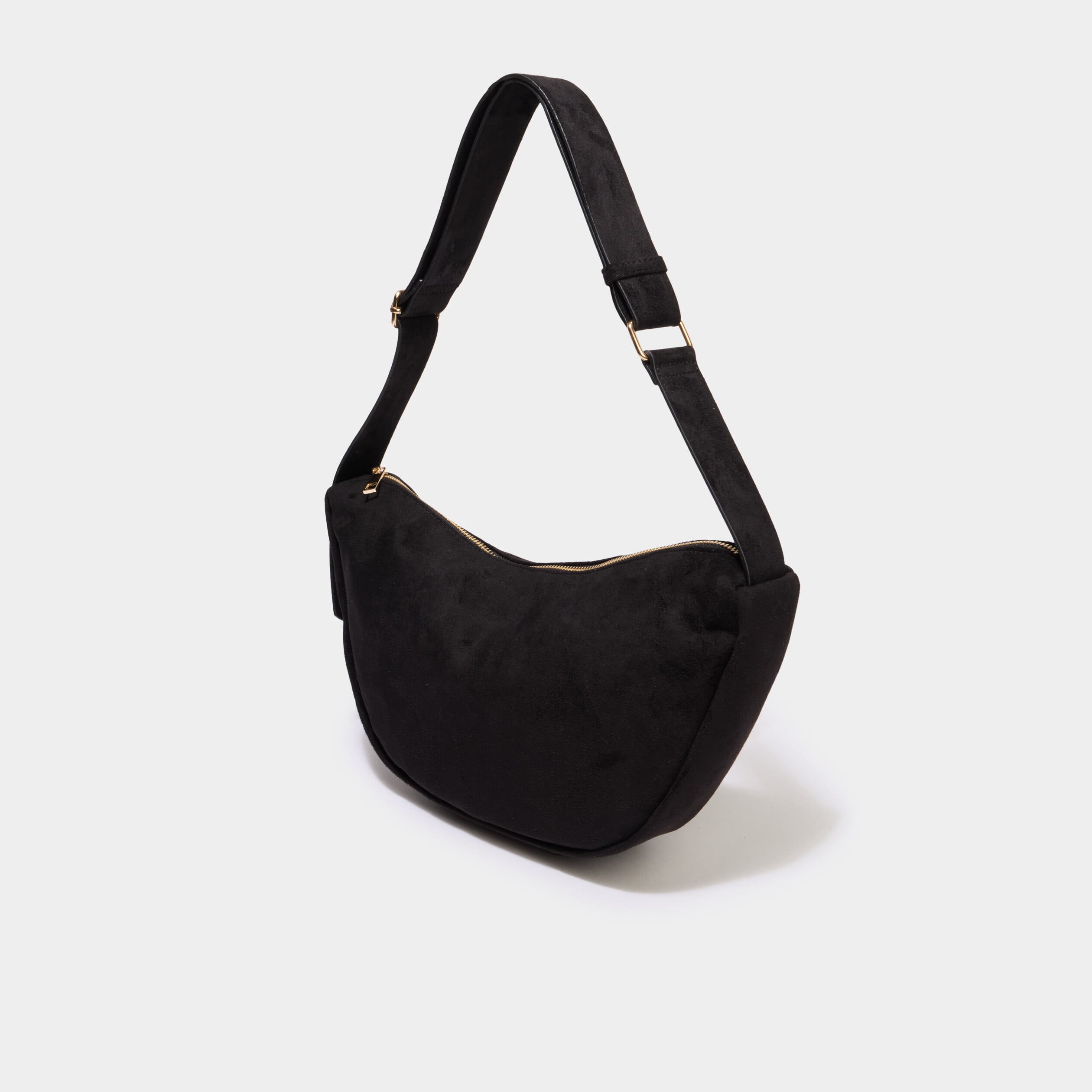 Sac banane effet su&eacute;dine noir femme