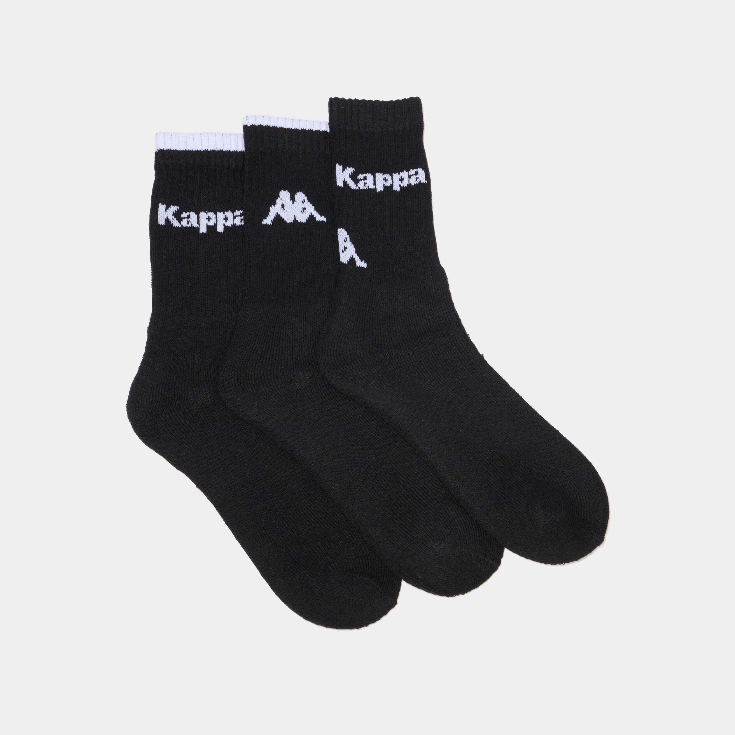 Lot 3 paires chaussettes sport Kappa noir gar&ccedil;on