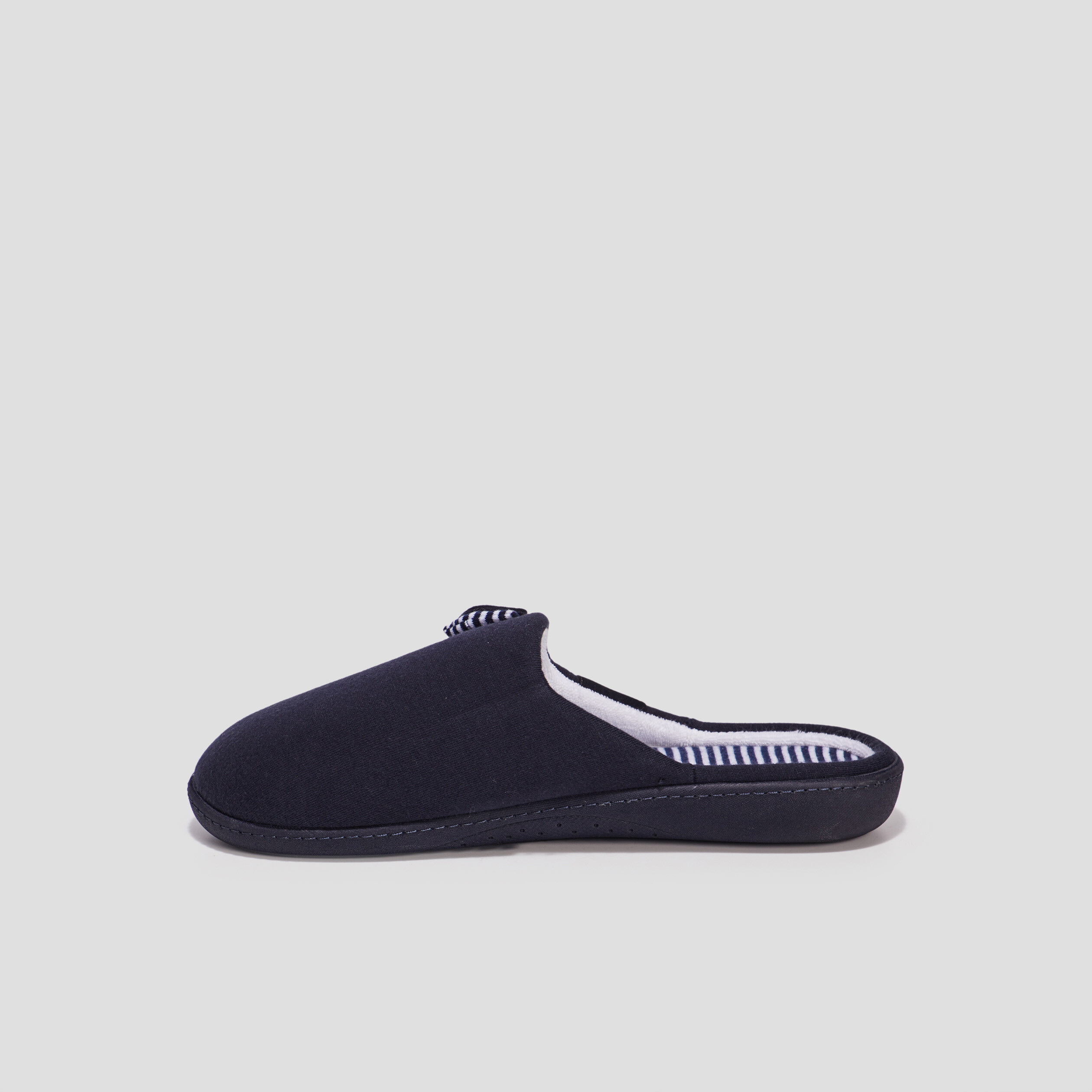 Chaussons mules Isotoner bleu marine femme