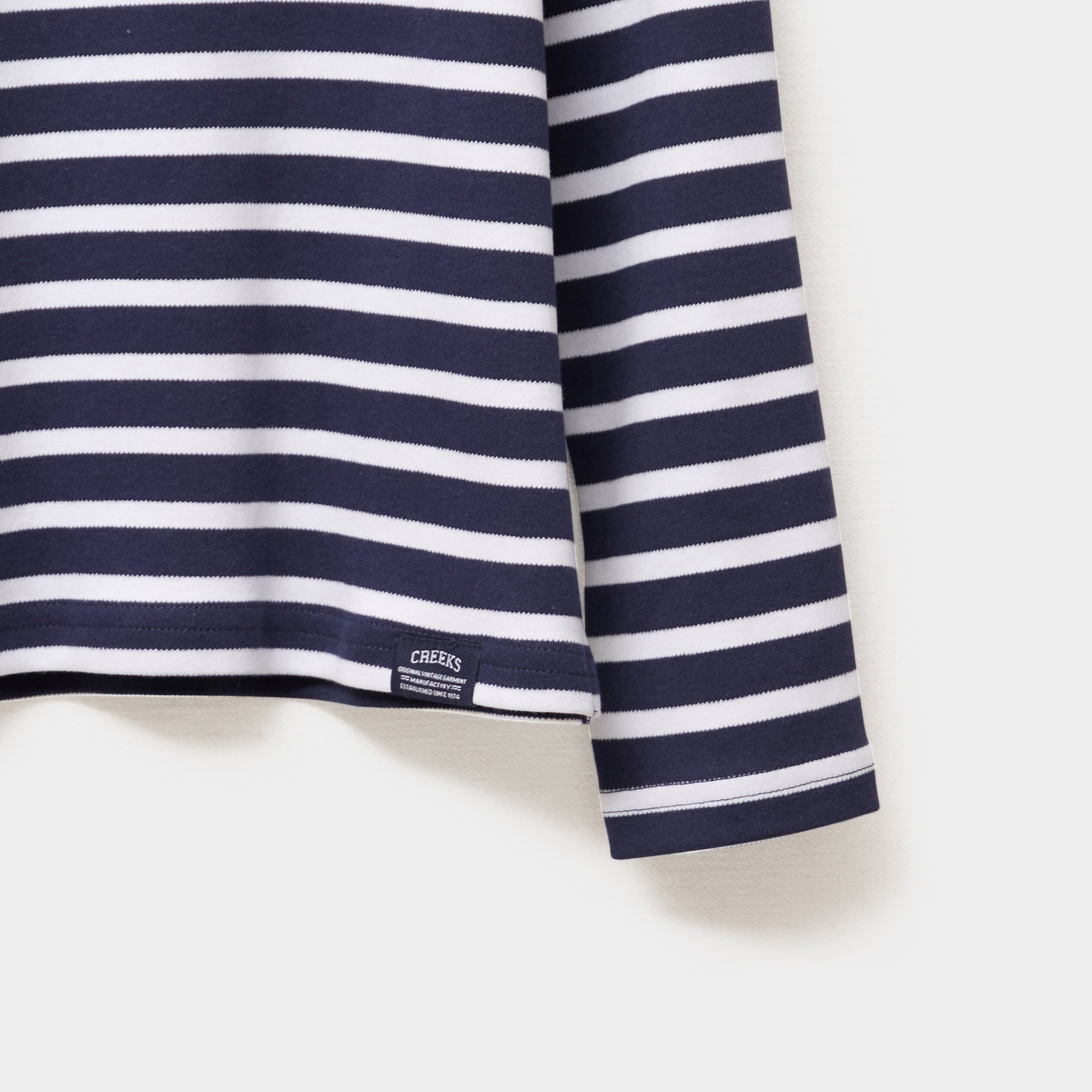 t shirt manches longues col rond coton bleu marine fille T-shirt manches longues col rond coton bleu marine fille