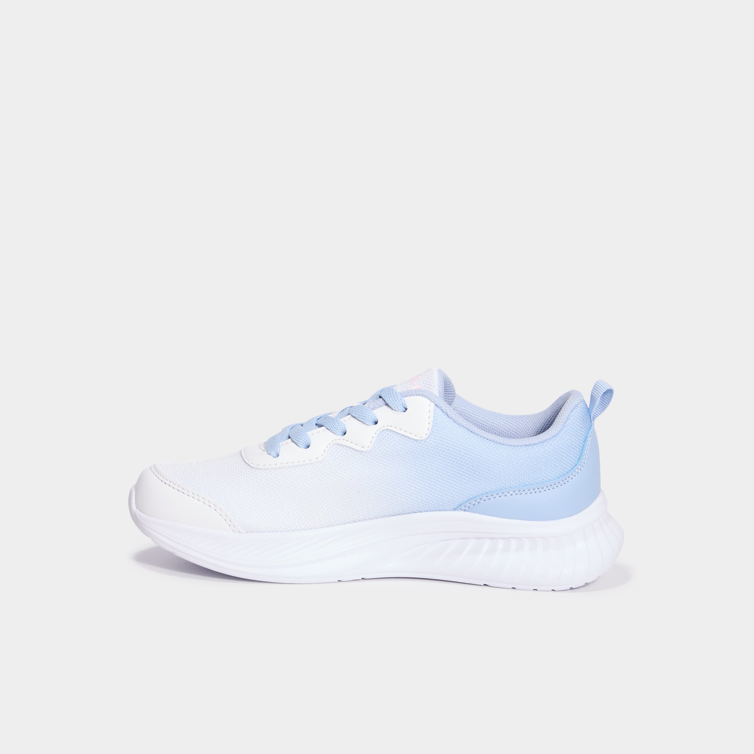 Baskets running &agrave; lacets blanc fille