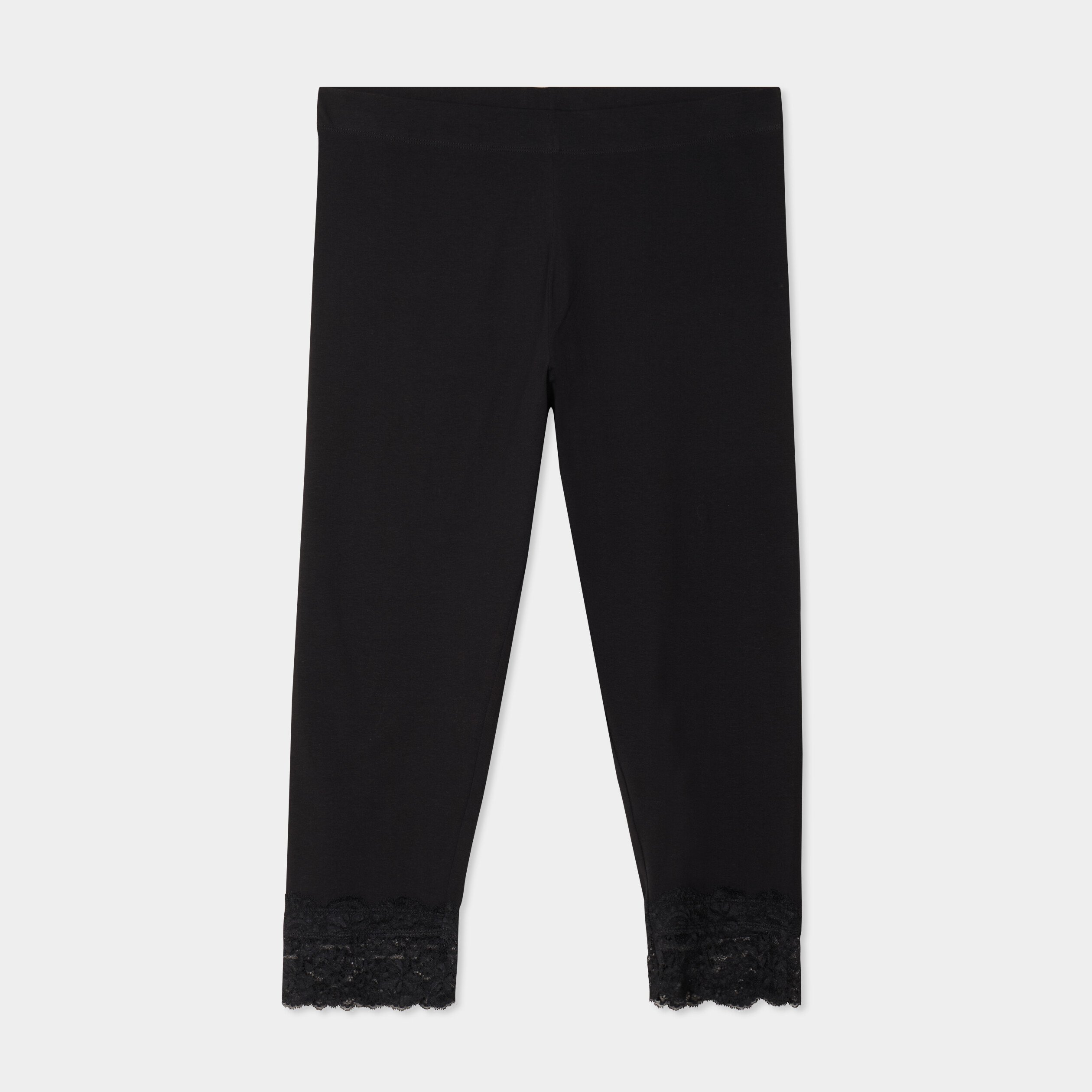 legging 78eme bandes dentelle noir femmegt Legging 7/8ème bandes dentelle noir femme grande taille